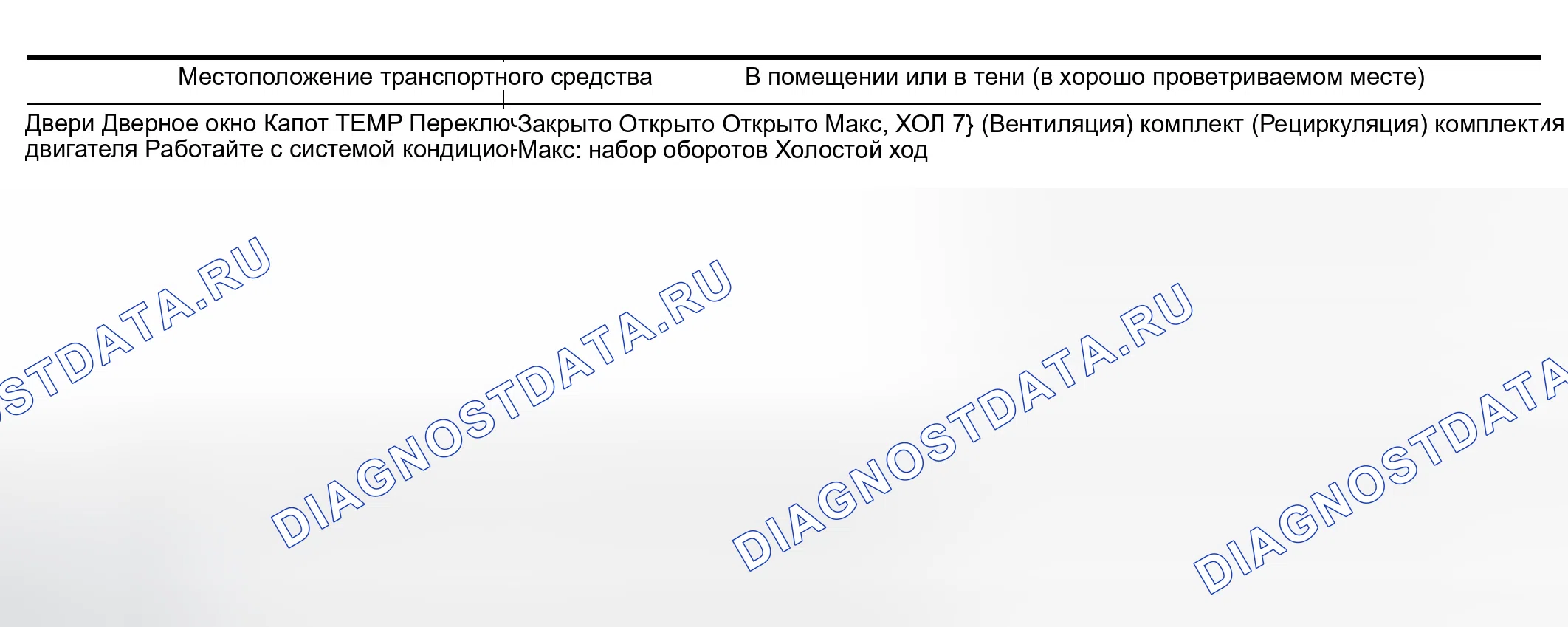 Рис. 54: Условия проведения испытаний. Infiniti M45 II