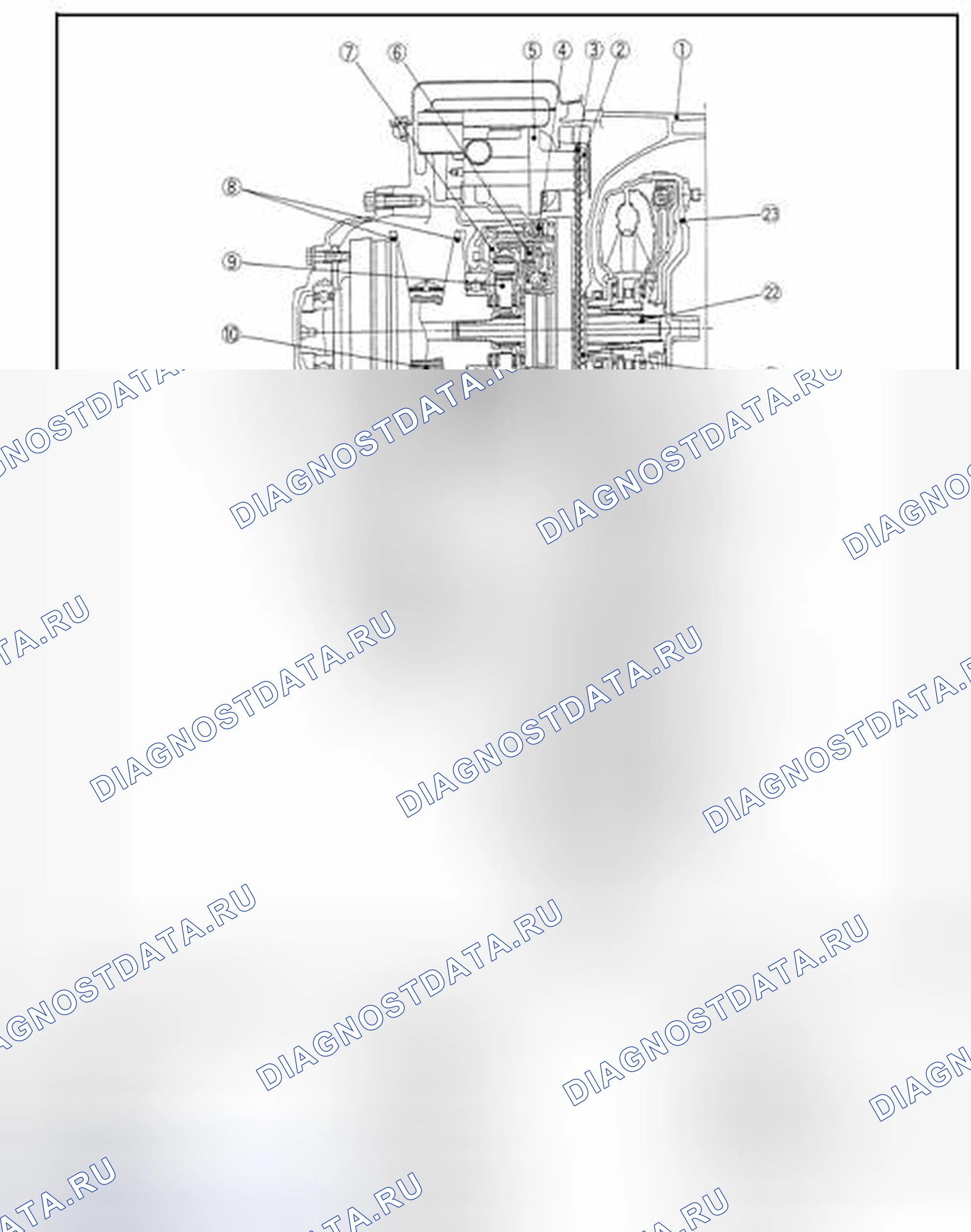Рис. 67: Поперечное сечение - RE0F10A. Nissan Sentra B16 рестайлинг