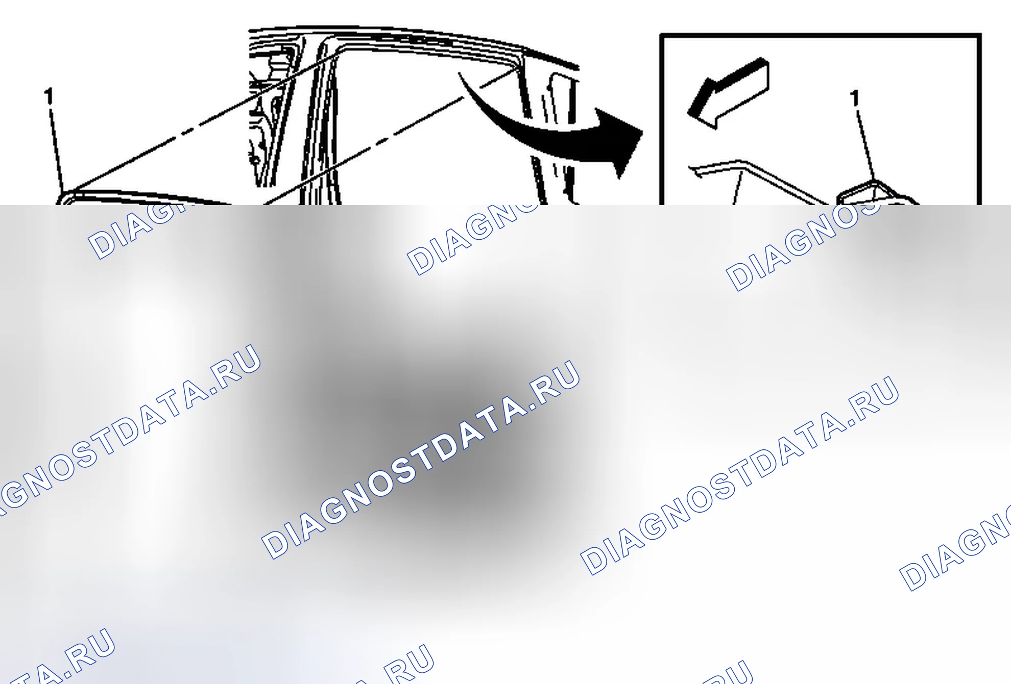 Рис. 44: Замена Weatherstrip для открытия задней двери. Chevrolet Captiva I рестайлинг
