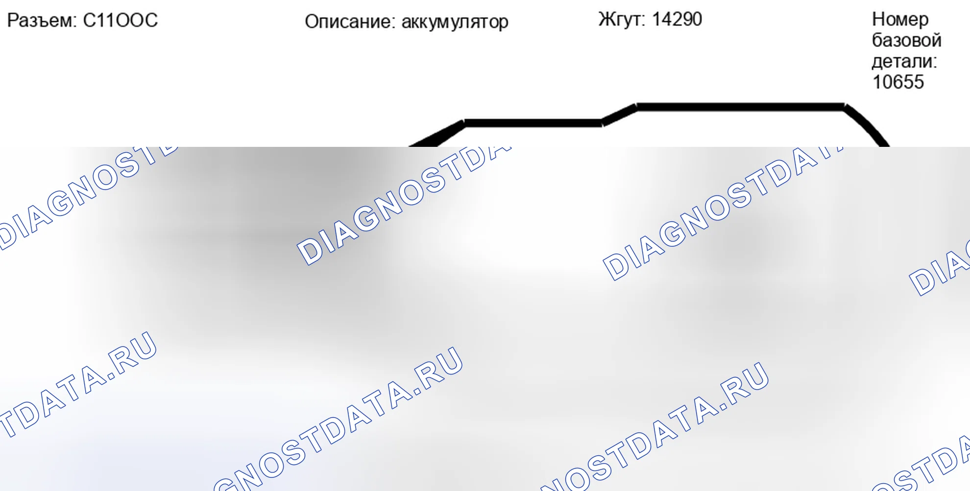 Рис. 211: Вид с торца разъема аккумулятора (C1100C). Hyundai Lafesta I рестайлинг