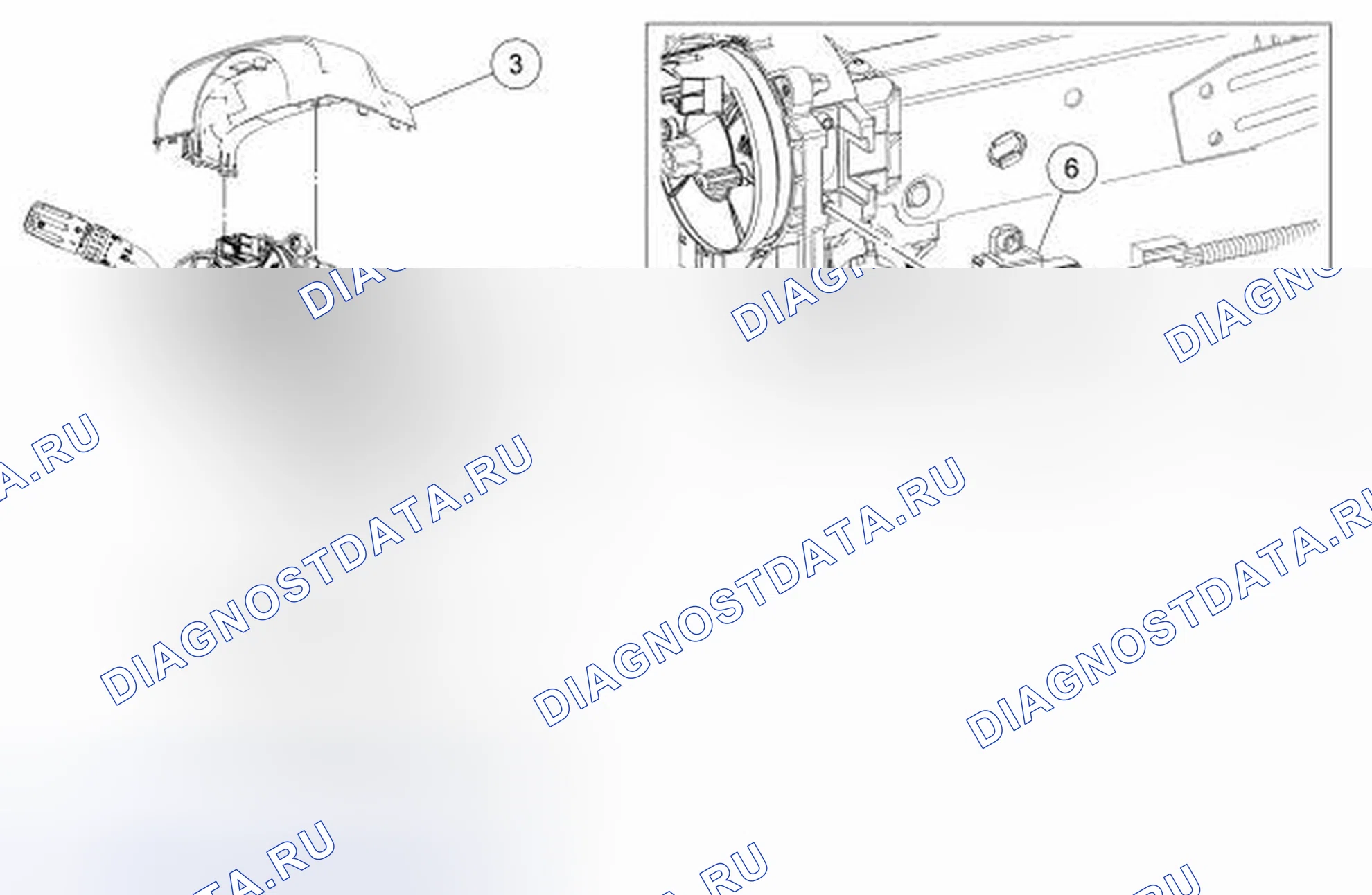 Рис. 54: Датчик поворота рулевого колеса. Hyundai Mufasa I