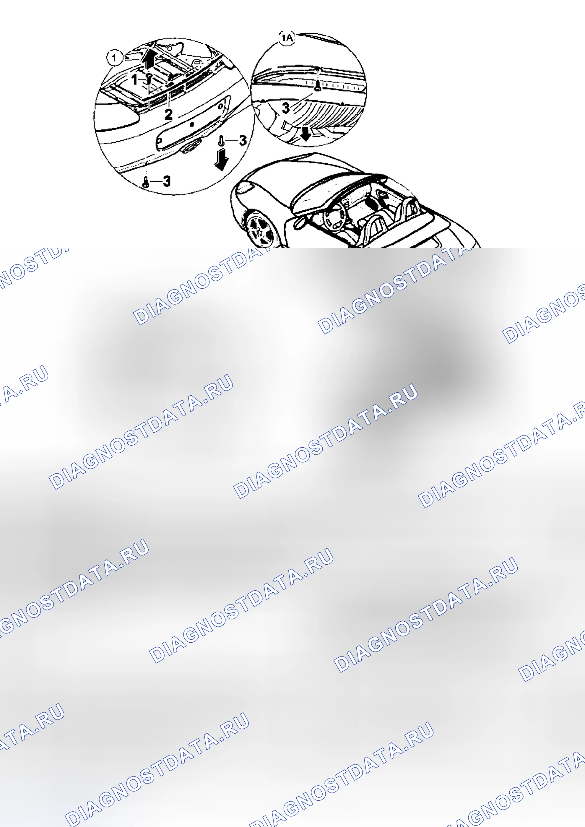 Рис. 1: Демонтаж и монтаж. Porsche Boxster 986 рестайлинг
