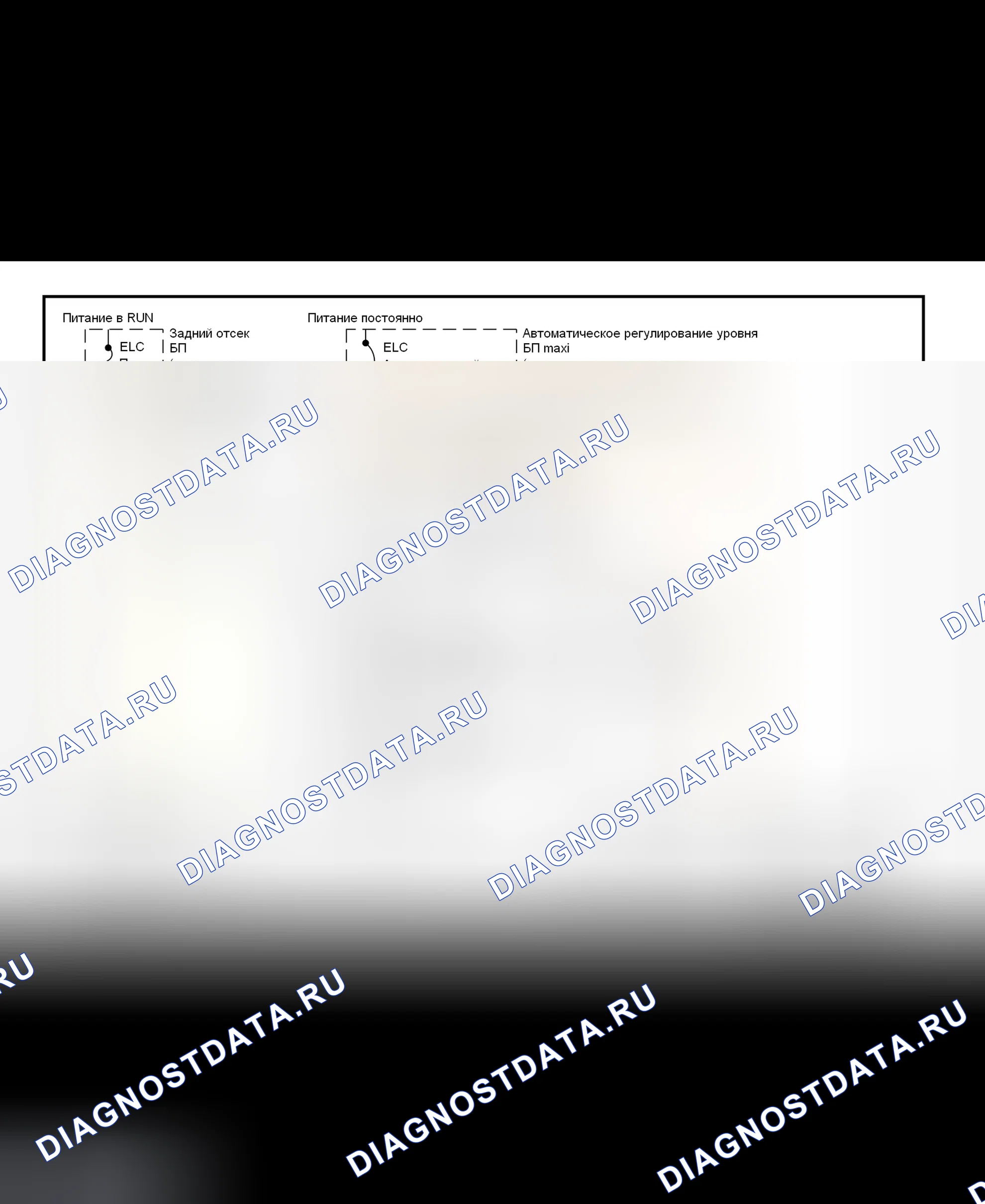 Рис. 1: Схема подключения системы электронного контроля уровня (ELC) (deville и Eldorado - 1998). Cadillac DeVille Concours I final