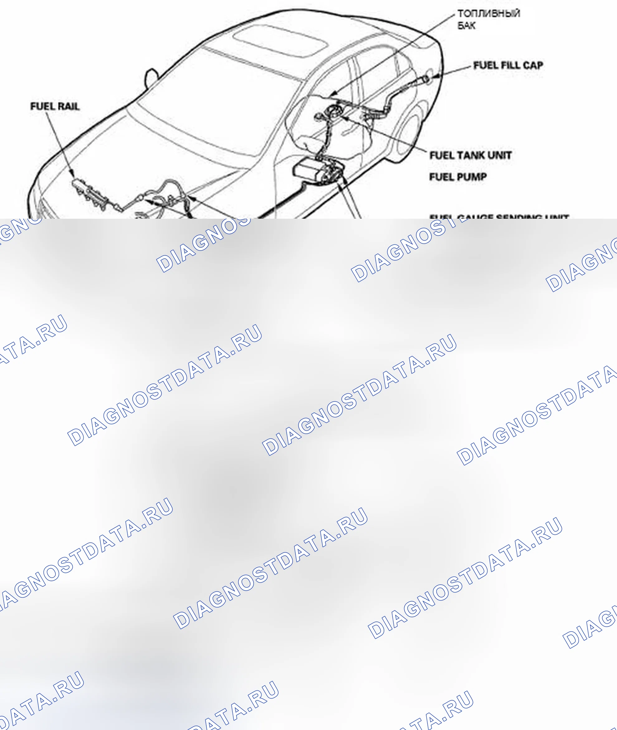 Рис. 1: Указатель расположения компонентов. Acura TSX I