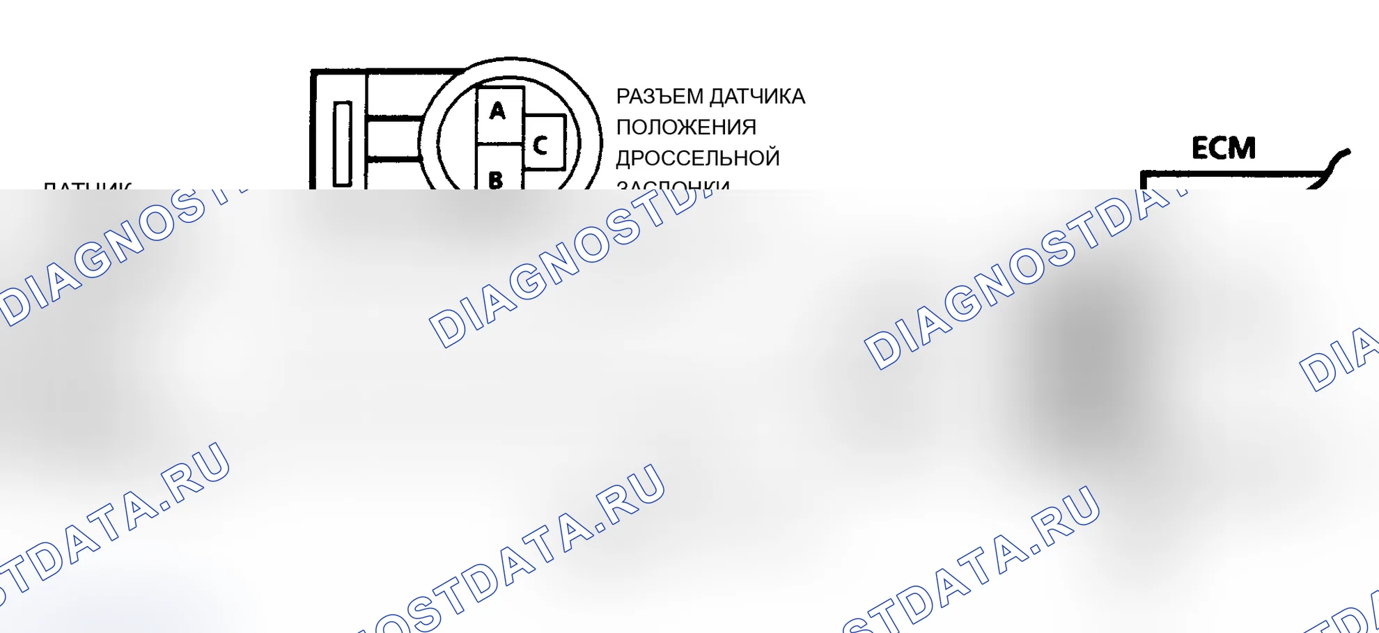 Рис. 442: Код 21 Схема: датчик положения дроссельной заслонки сигнал напряжение высокий (A/J/N/P кузов). Pontiac Grand AM III