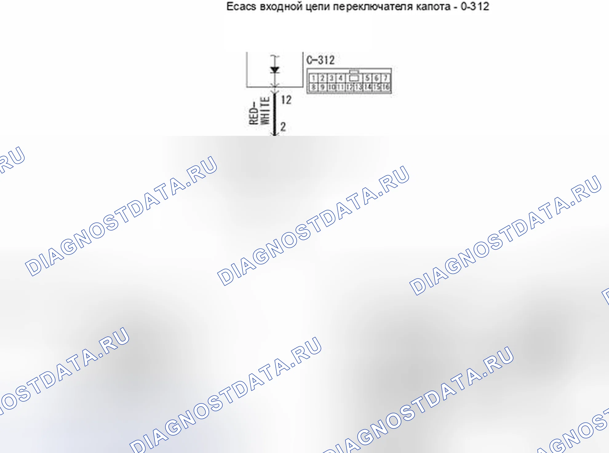 Рис. 489: Процедура проверки 12: ETACS-ECU не получает никакого сигнала от переключателя капота. Honda Domani MB