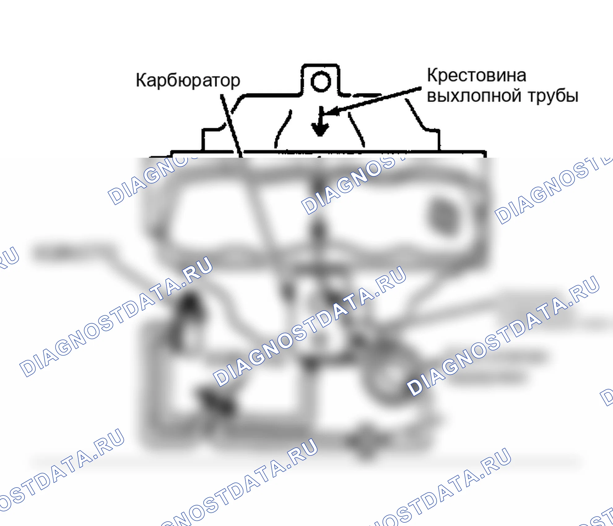 Рис. 1: Схема системы рециркуляция отработавших газов (2.5L 4-цилиндровая). AMC Eagle I