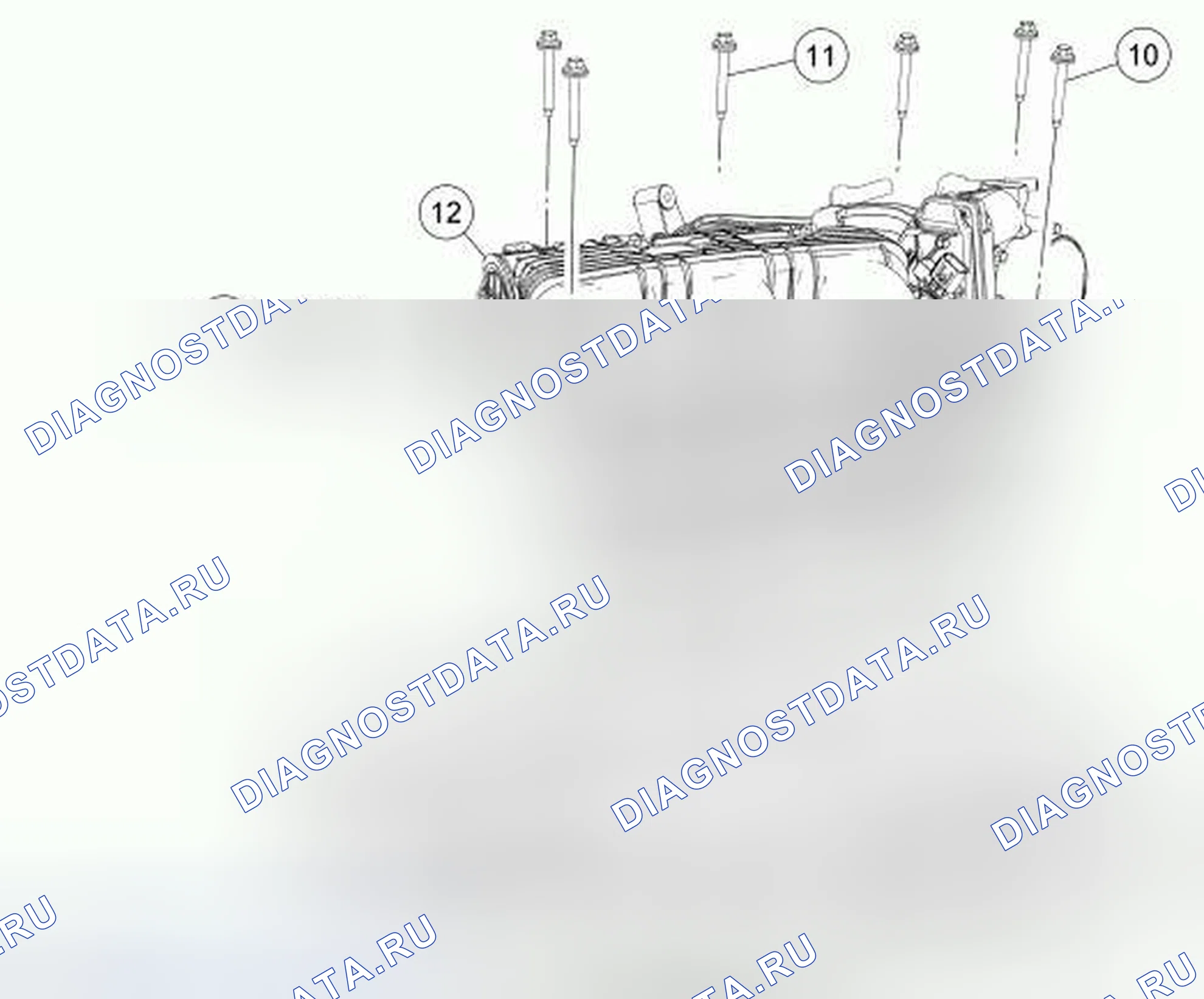 Рис. 476: Верхний впускной коллектор (вид 2 из 2). Hyundai ix55 I
