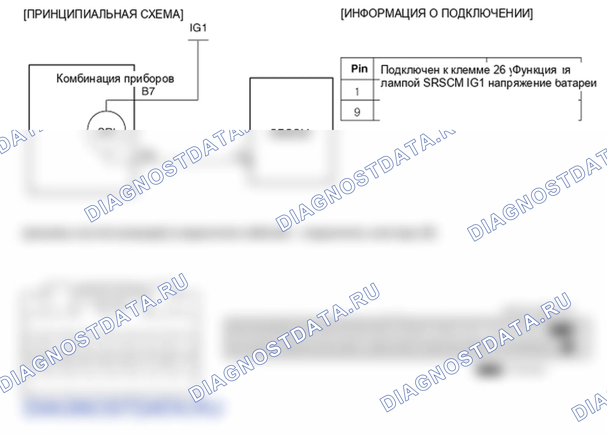 Фрагмент электросхемы: B2500. Kia Sportage KM