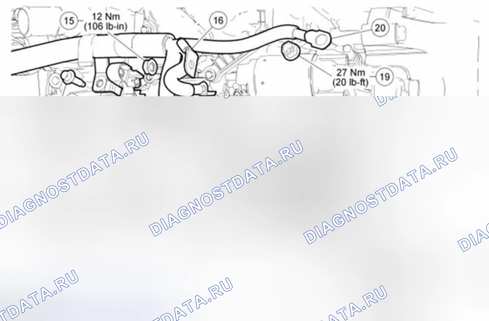 Рис. 23: Соединения двигателя кабеля батареи Lh. Ford Ranger II рестайлинг