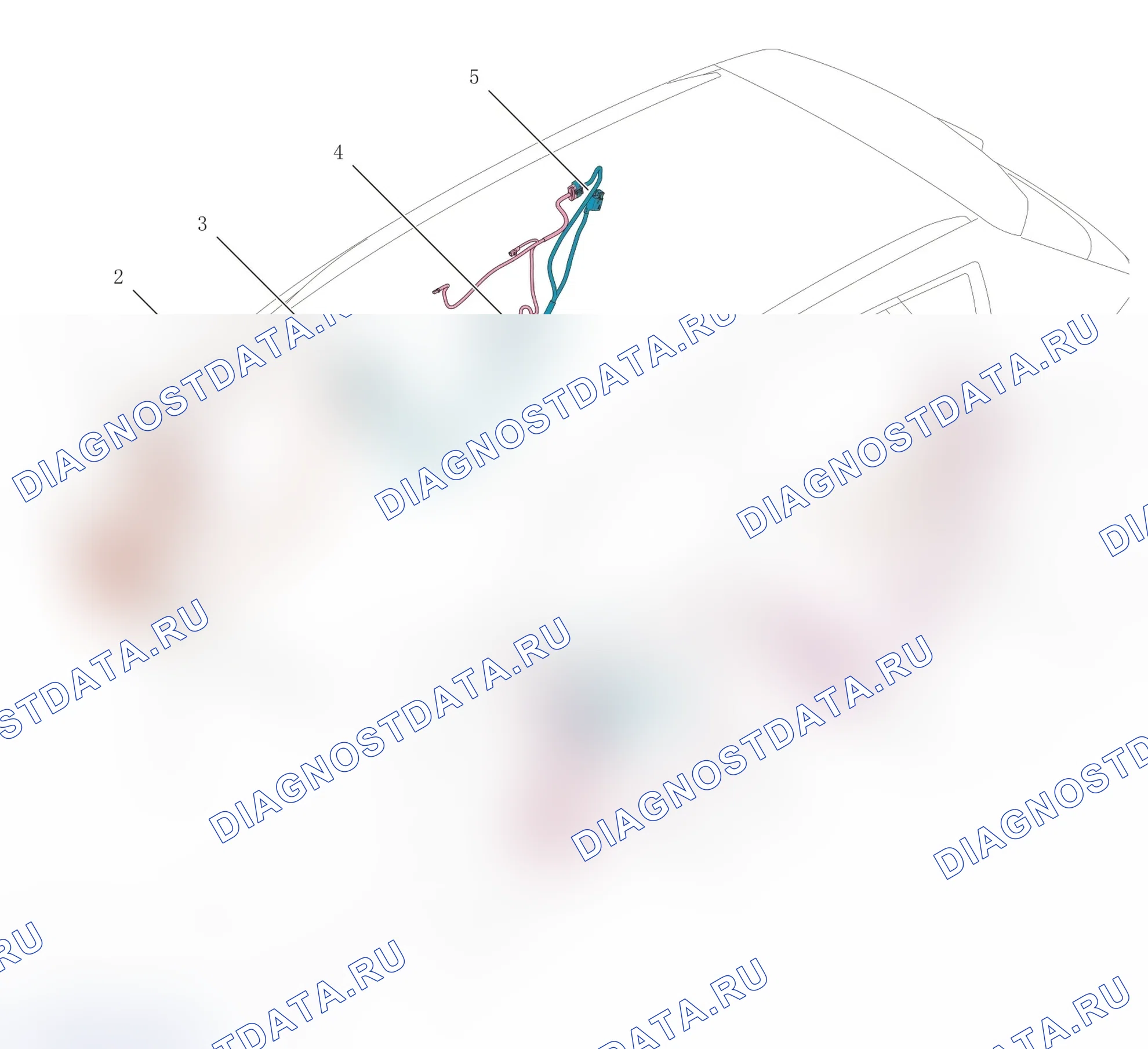 Расположение проводки: Жгут дверных проводов (Gw4B15A) (схема жгута). Haval H4 I рестайлинг