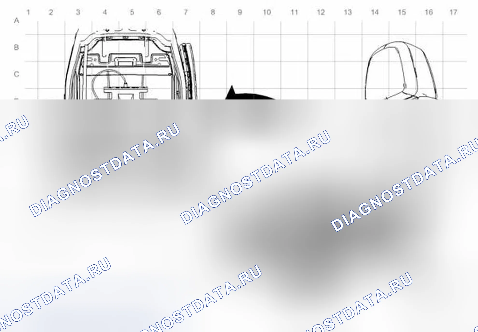 Рис. 74: Маршрутизация ремней безопасности сиденья водителя - 6 путей (Trax). Buick Encore I