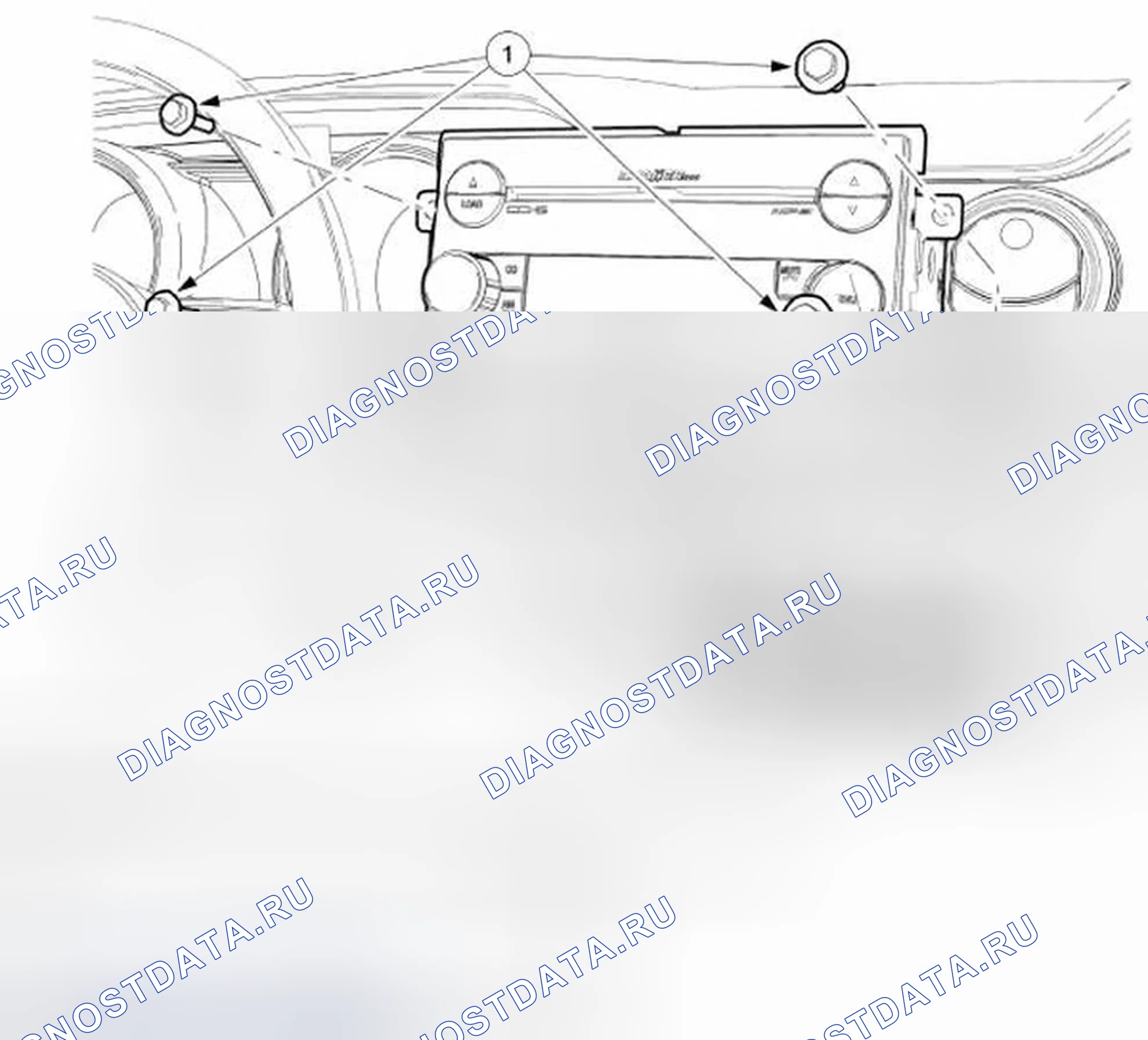 Рис. 2: Идентификация аудиоблока Удаление / установка компонентов. Ford Mustang V