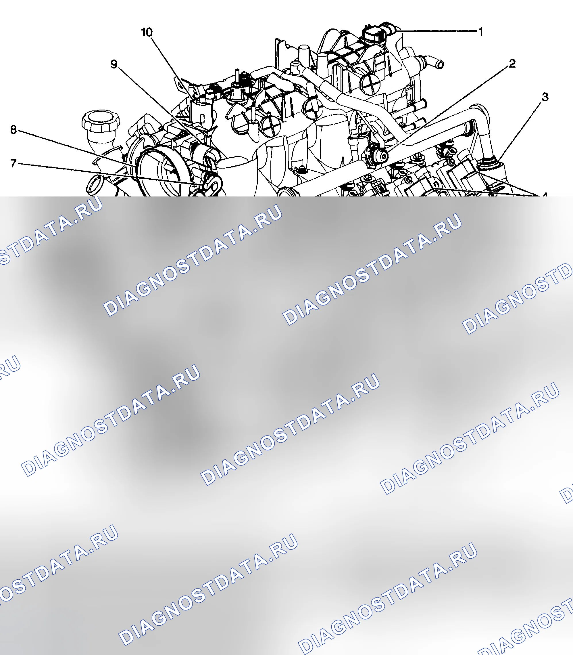 Рис. 163: Виды компонентов системы охлаждения. GMC Sierra 2500 