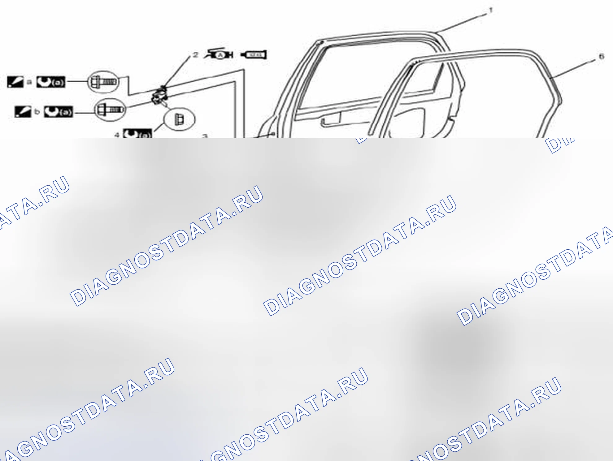 Рис. 33: Компоненты задней двери в сборе. Suzuki SX4 I