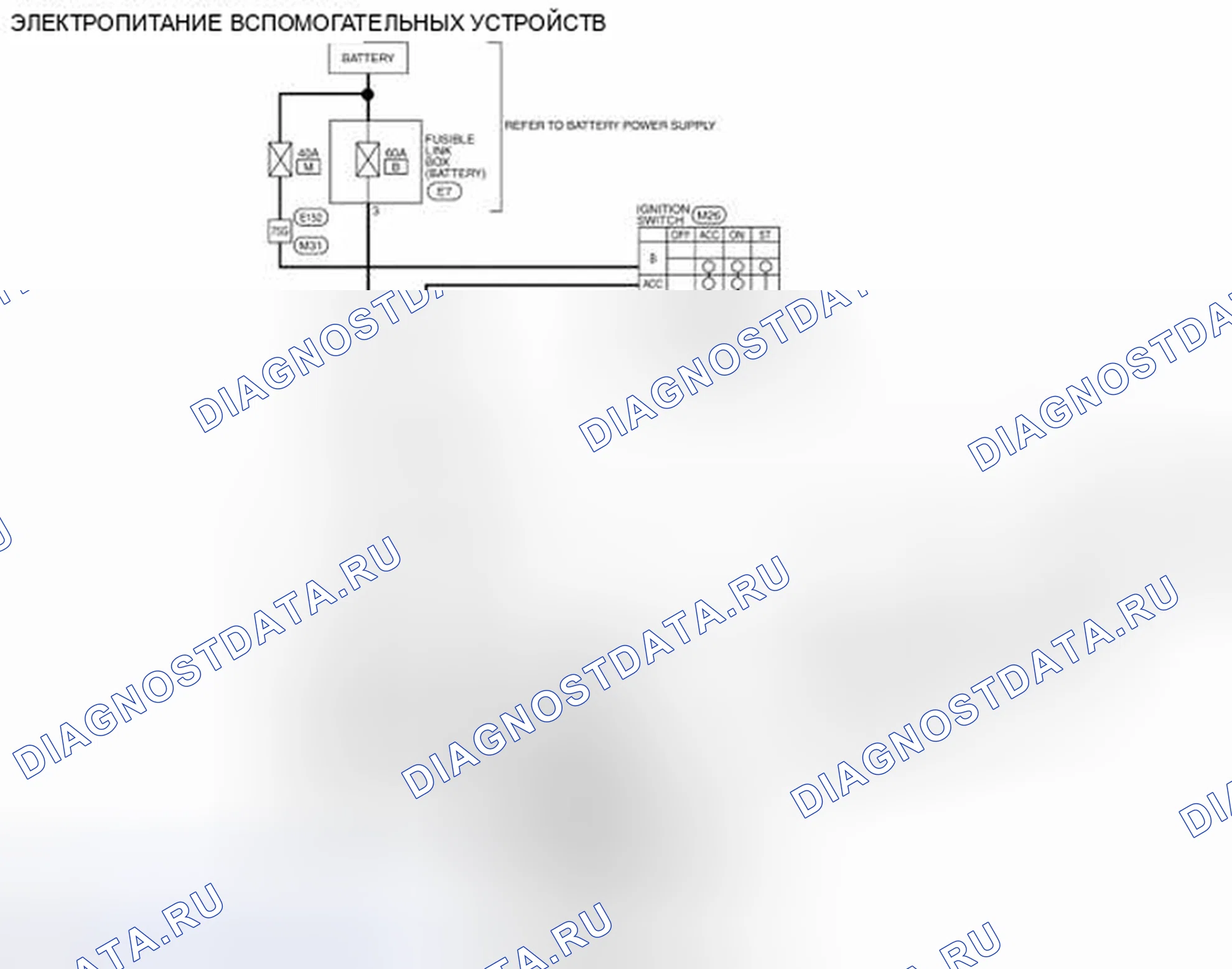 Рис. 42: электросхема -приемный источник питания. Honda Today I