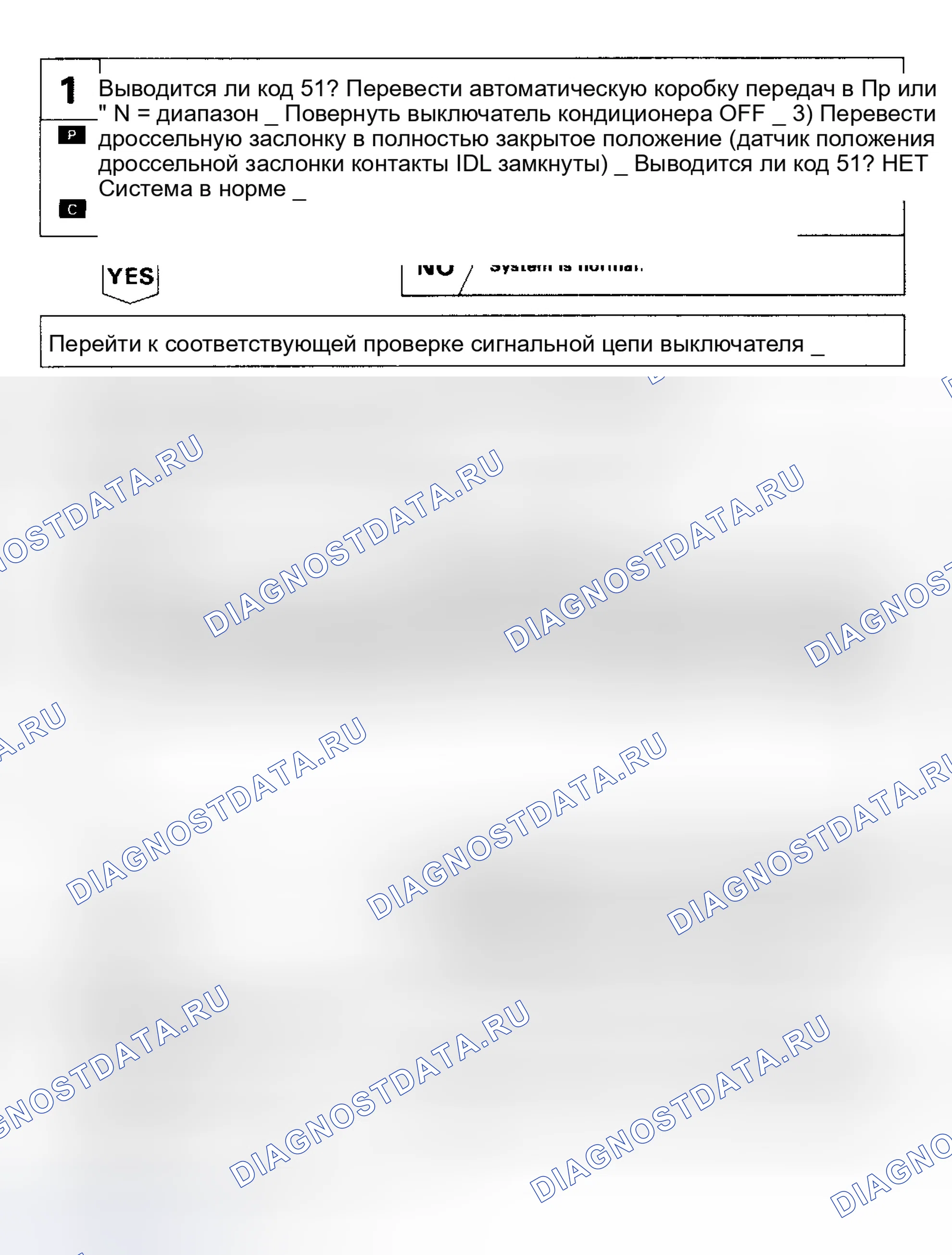 Рис. 27: Код 51: Сигнал состояния переключателя (1 из 4). Lexus ES V20