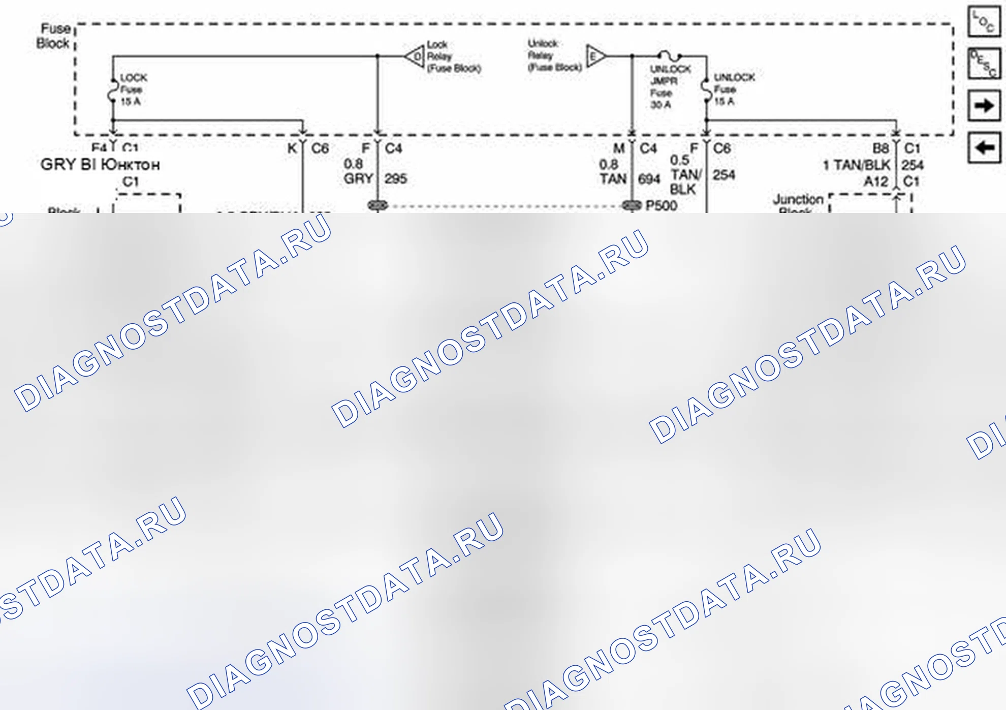 Рис. 13: Приводы дверных замков, блок предохранителей. Chevrolet Cab & Chassis Silverado 3500 GMT800 early