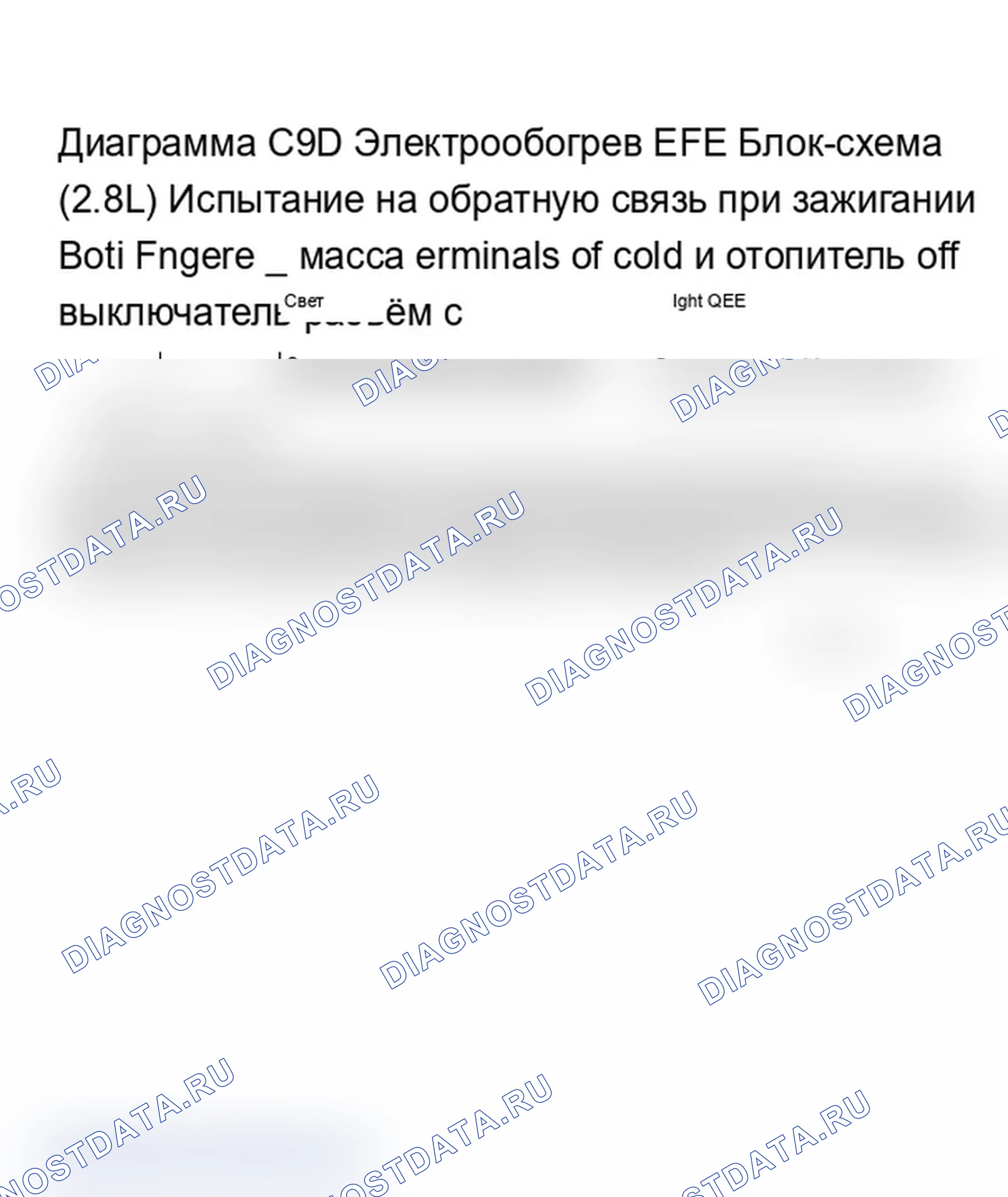Рис. 205: Диаграмма C9D. Блок-схема электрообогрева EFE (2.8L) (1 из 2). Chevrolet Celebrity I