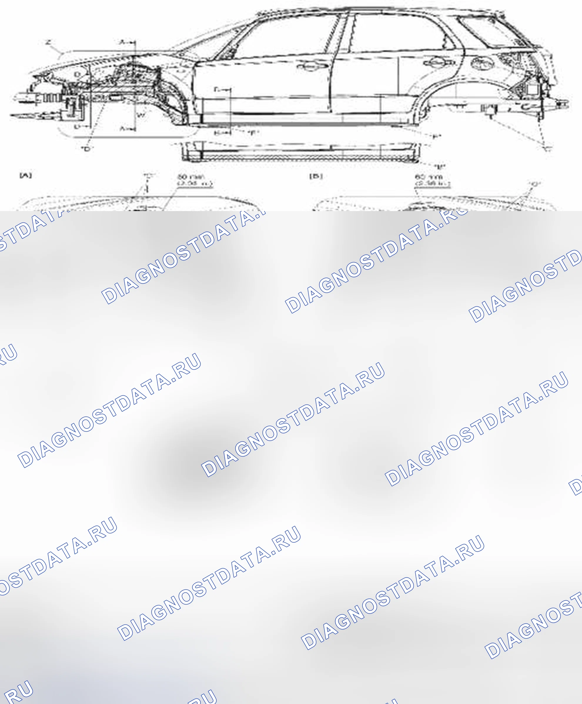 Рис. 19: Области нанесения покрытий. Suzuki SX4 I