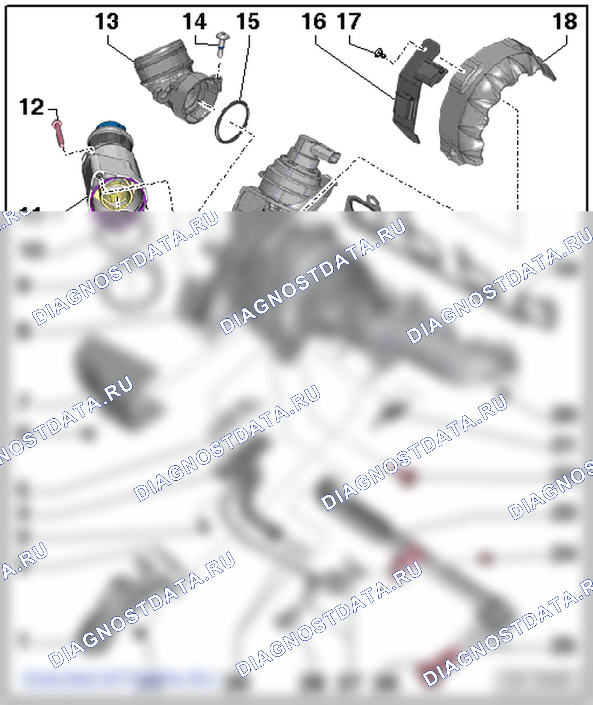 Турбонагнетатель (4-цил. дизельный двигатель (1,6 л 4V, TDI Common Rail)). SEAT Altea I