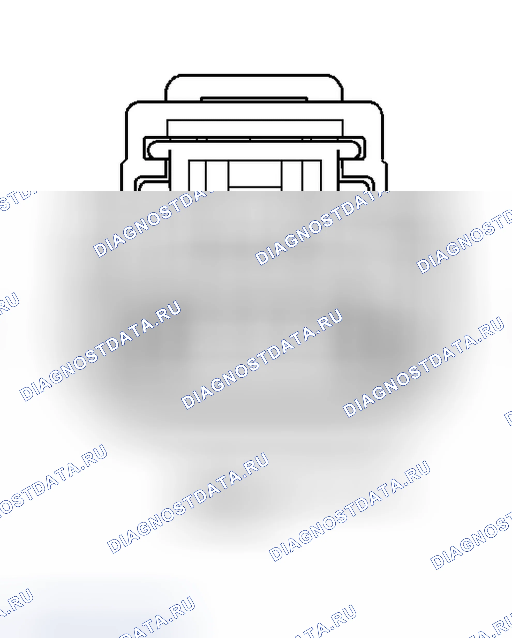Рис. 28: Вид с торца разъема лампы правой фары. Dodge Dakota III