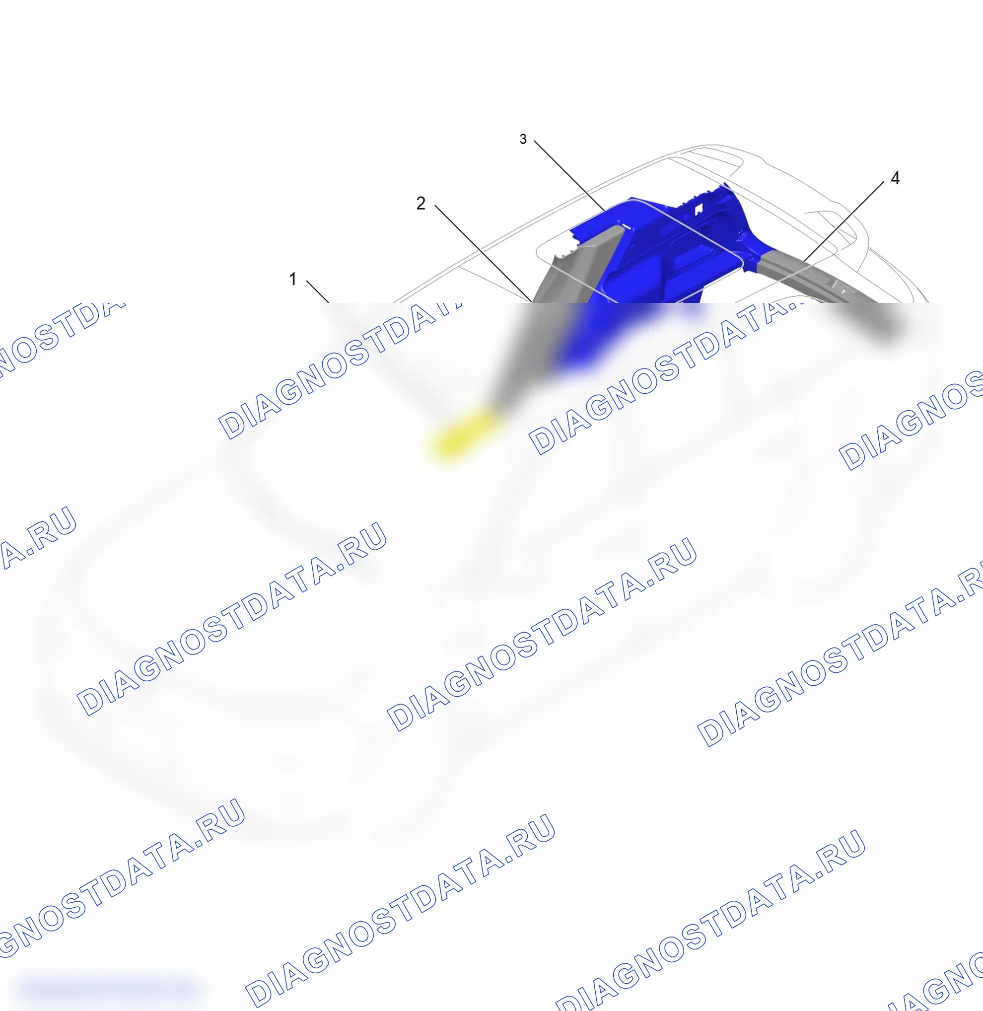 Схема расположения правой отделки багажника В сбора — Wey V8X. Wey V8X I