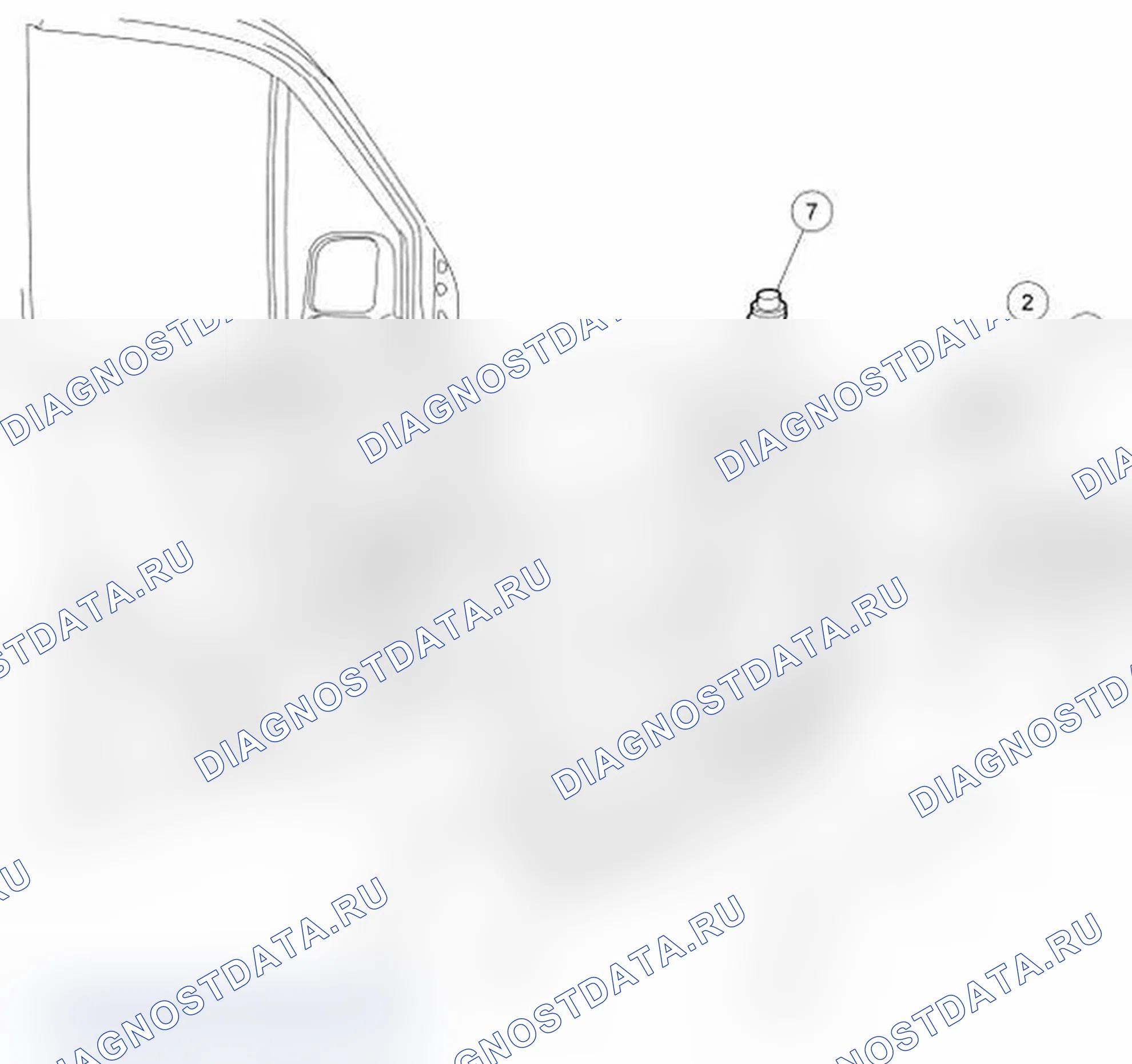 Рис. 1: Панель отделки дверей - передняя часть. Ford Transit Connect I рестайлинг