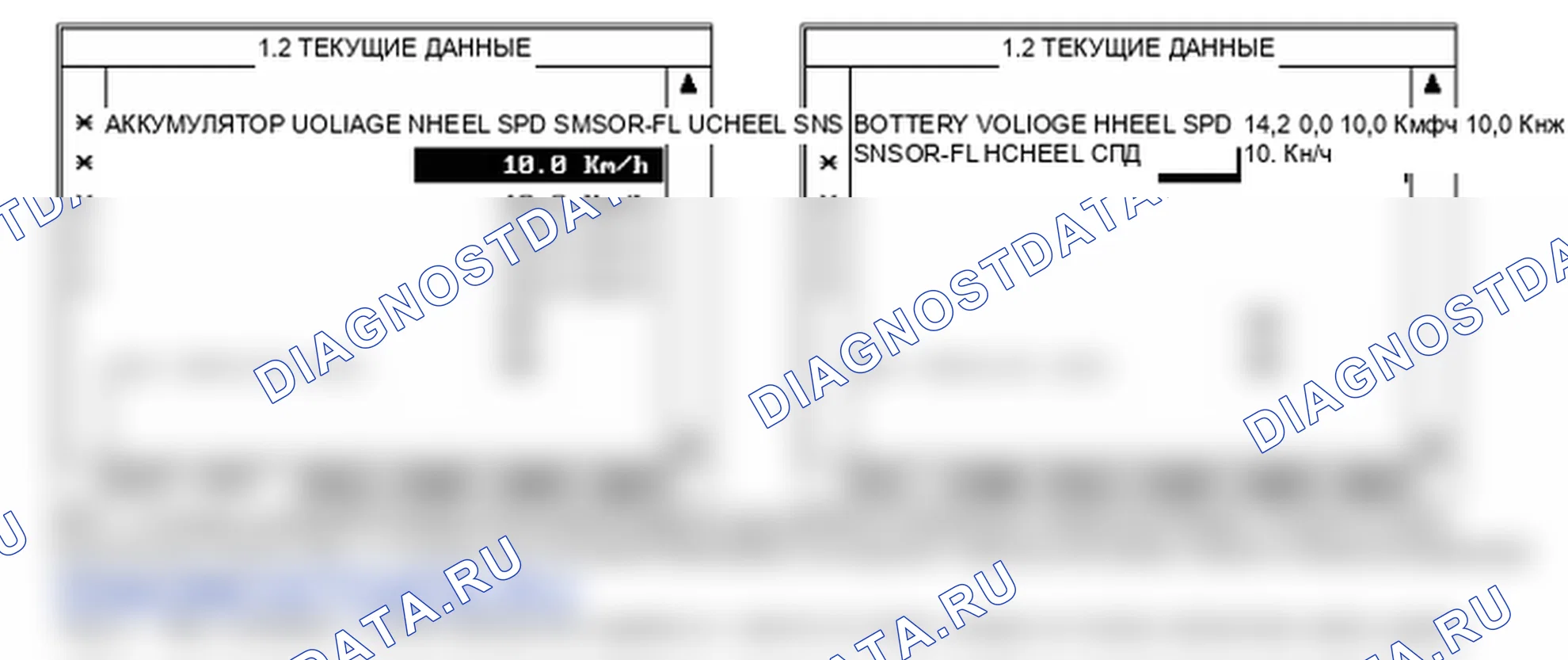 Данные диагностического сканера — C1200. Hyundai Santa Fe CM