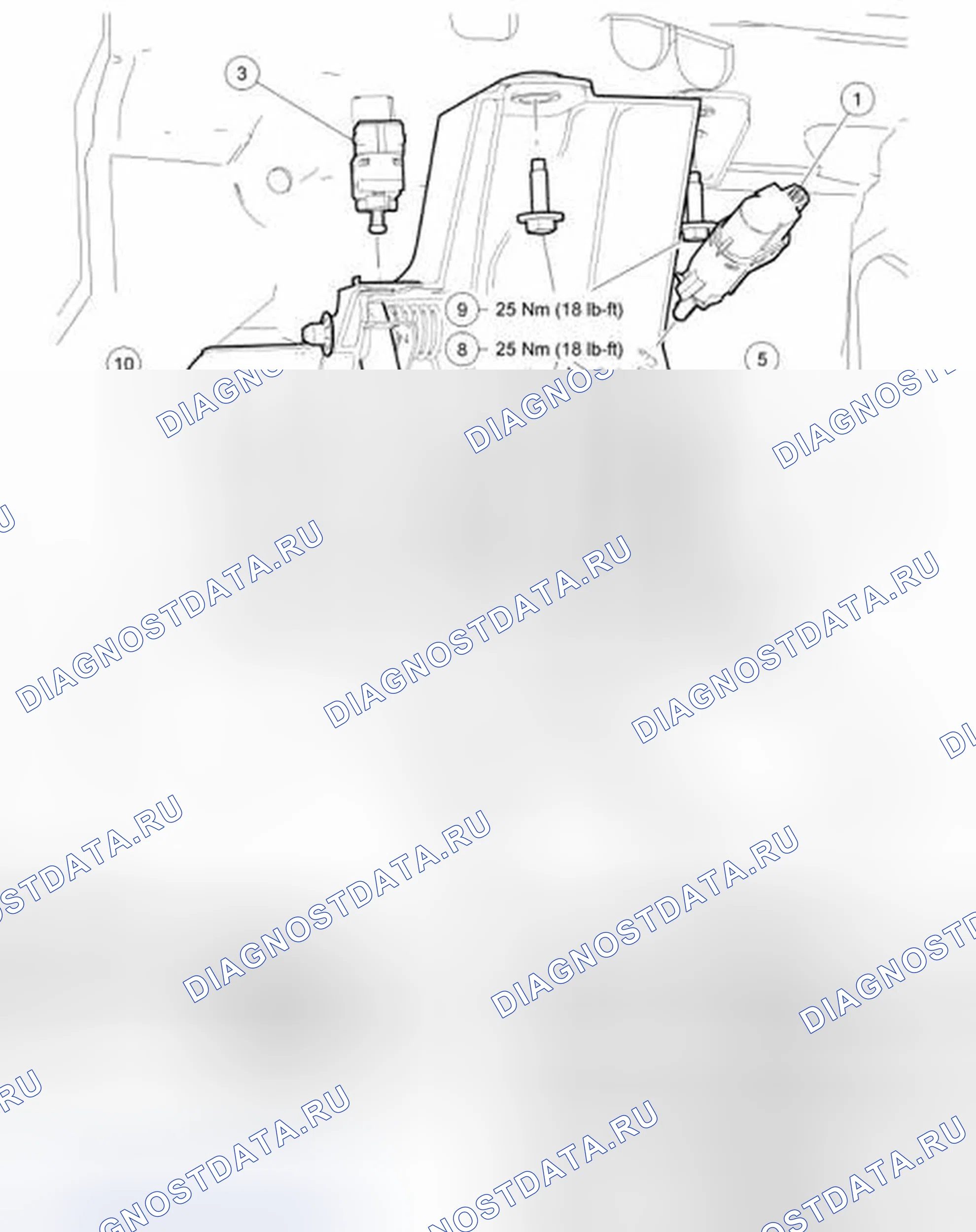 Рис. 12: Педаль тормоза и кронштейн. Ford Mustang V