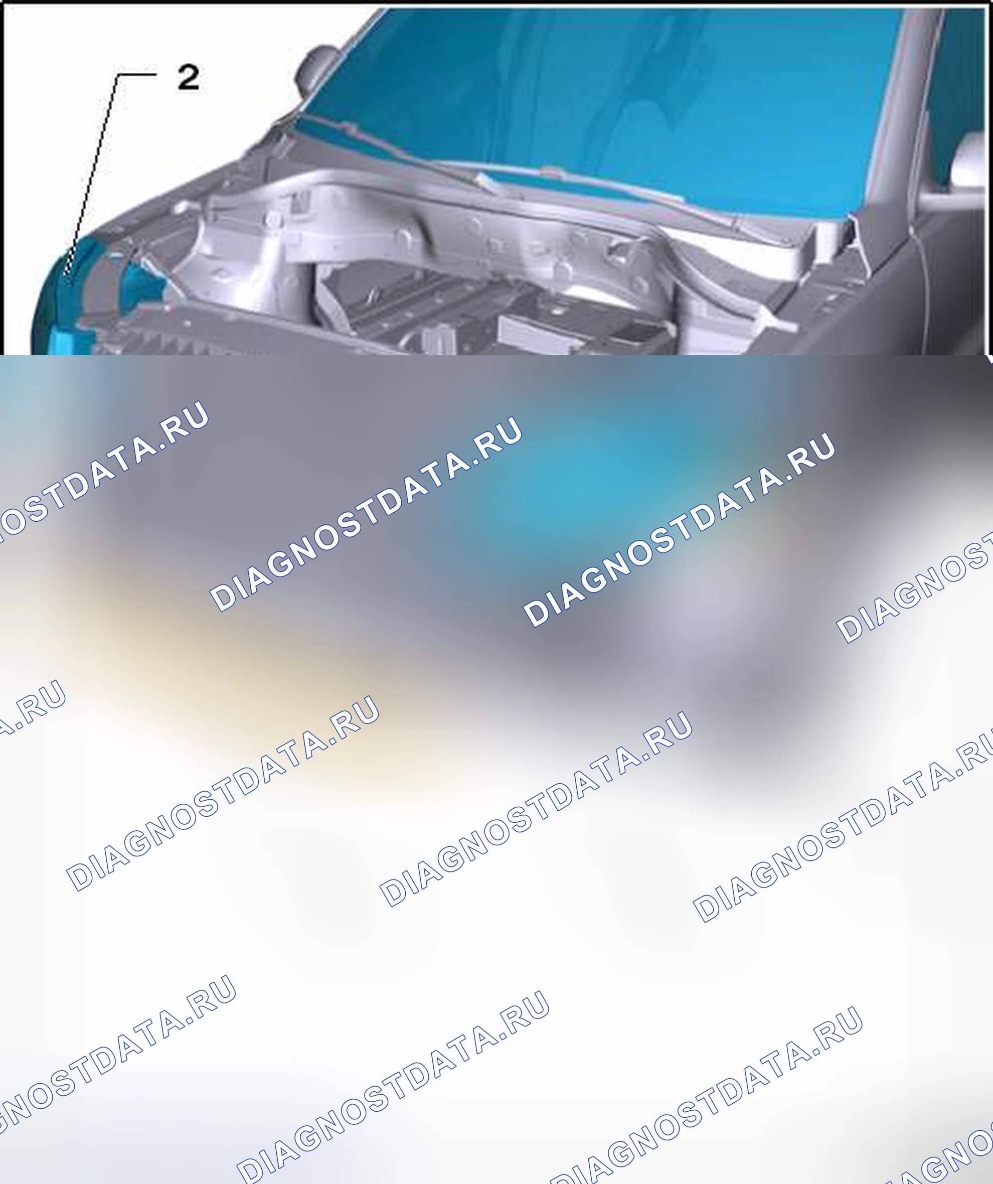 Рис. 46: ПОДВЫШЕЧНОЕ ОСНОВАНИЕ КРЫШКИ ПЕРЕДНЕГО БАМПЕРА. Volkswagen Tiguan I