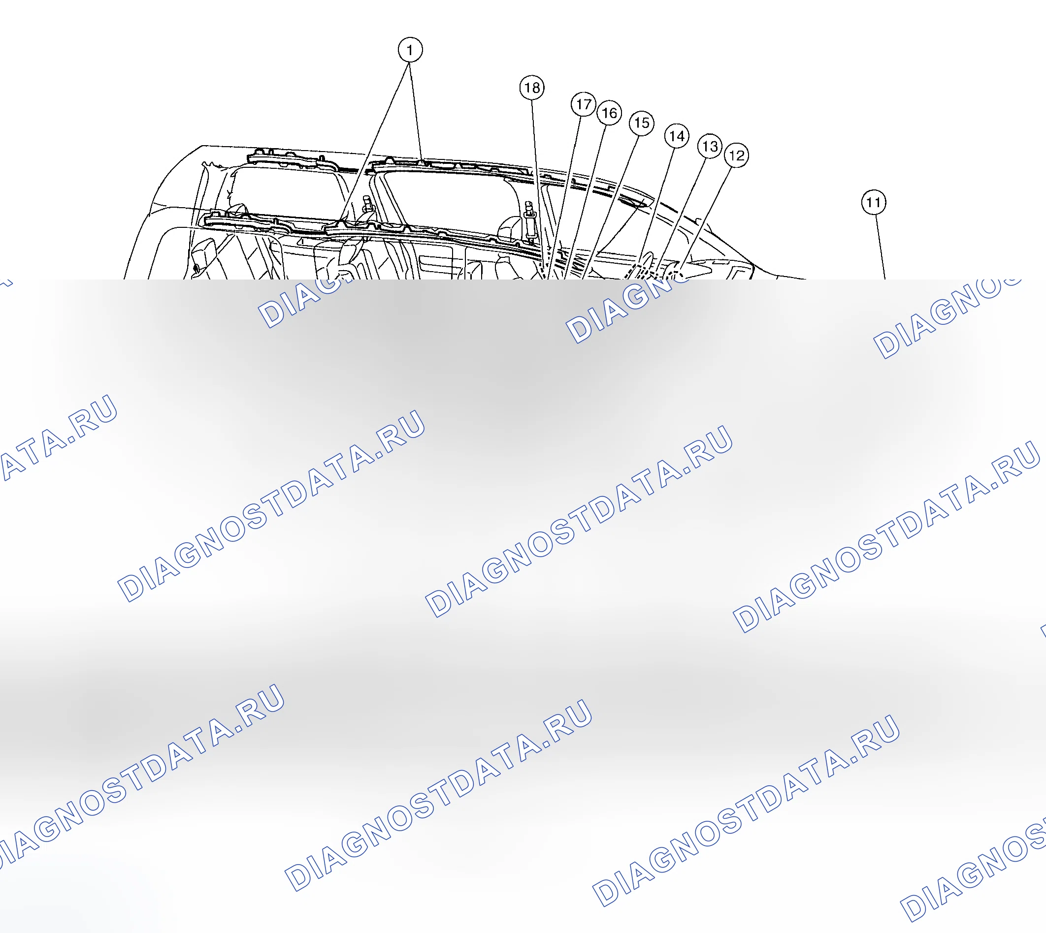 Рис. 76: Расположение компонентов SRS. Infiniti QX56 I