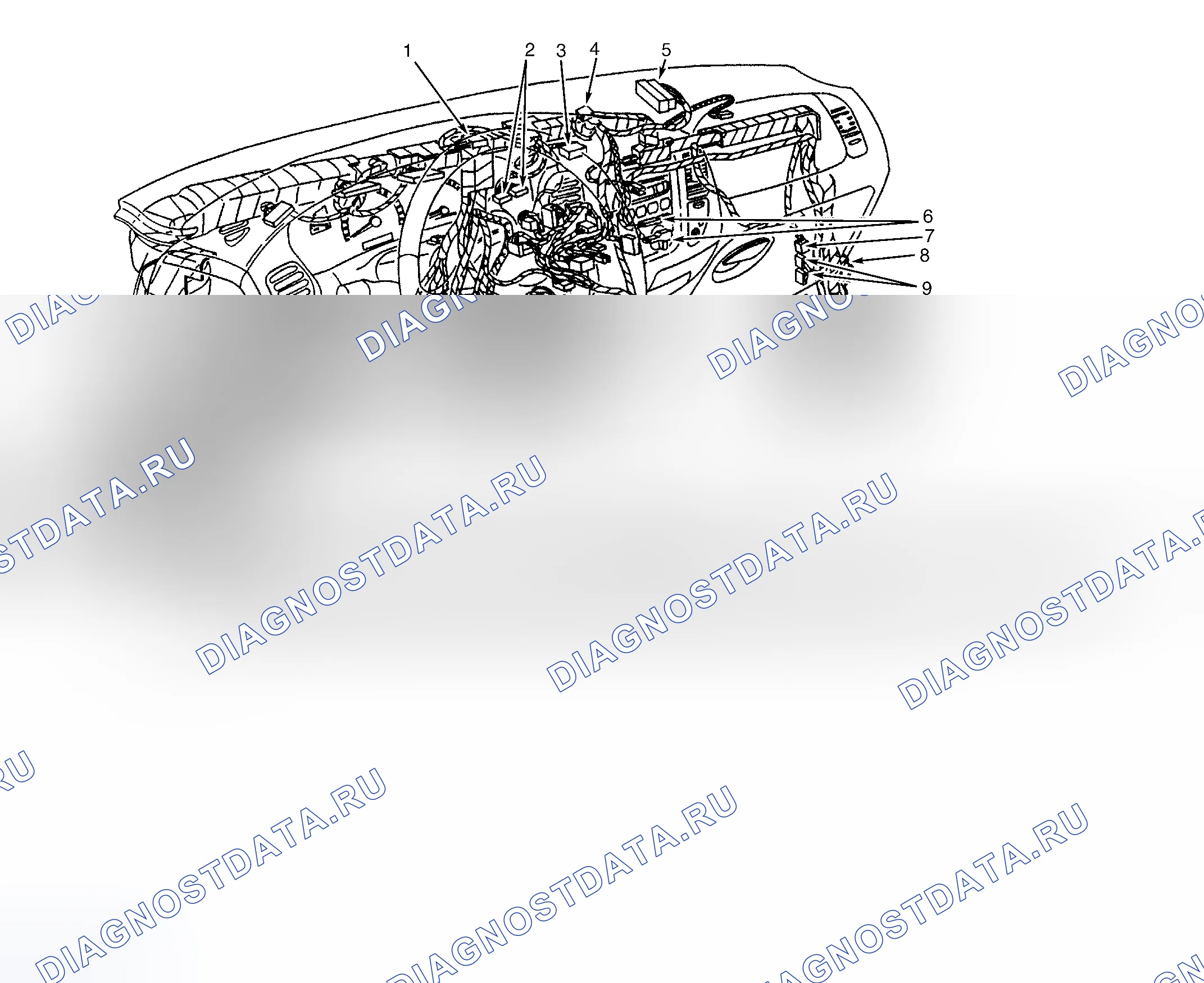Рис. 5: Тире (позднее производство). Ford Pickup F250 
