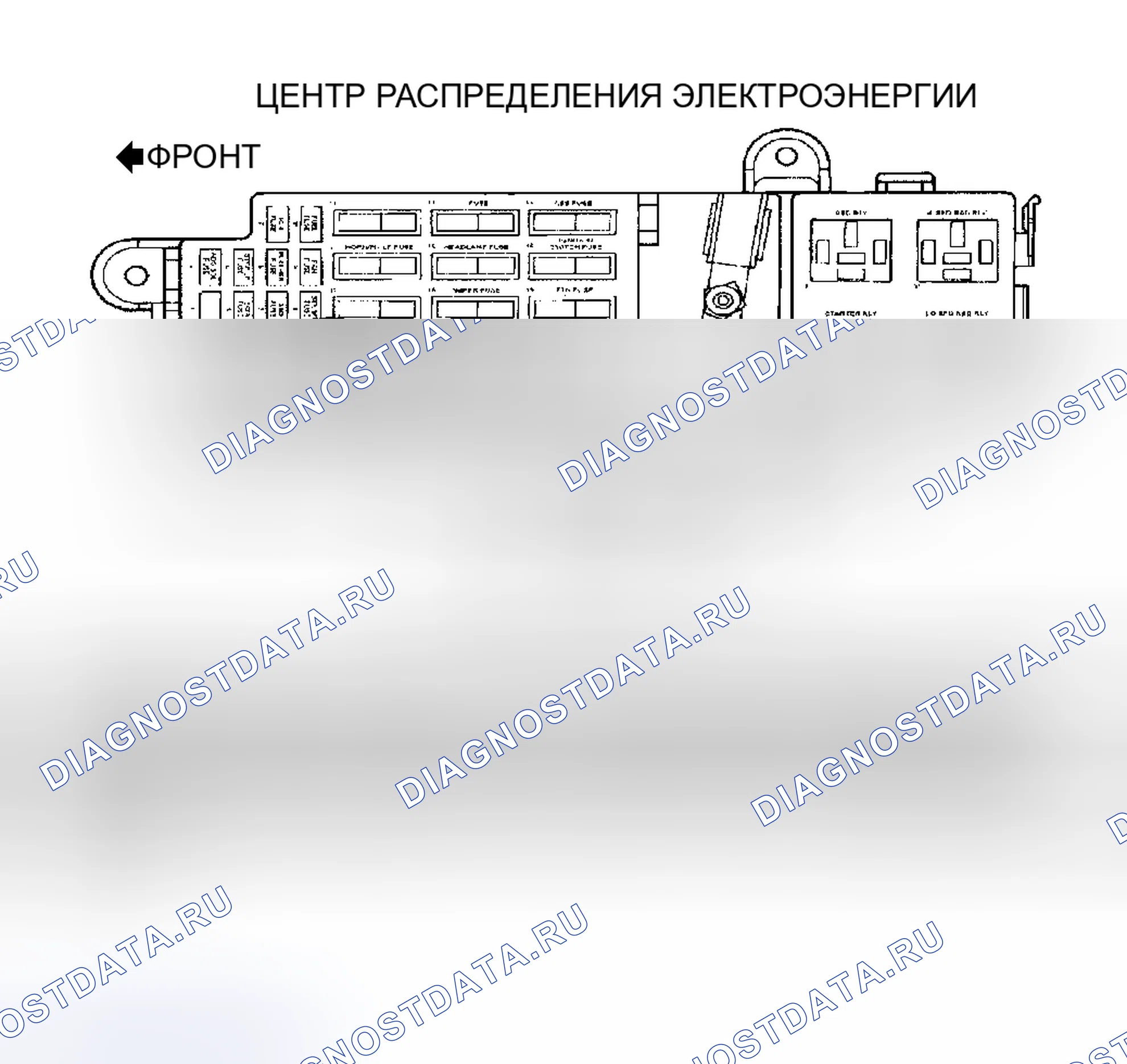 Рис. 103: Идентификация клемм релейного соединителя топливного насоса. Chrysler Sebring I