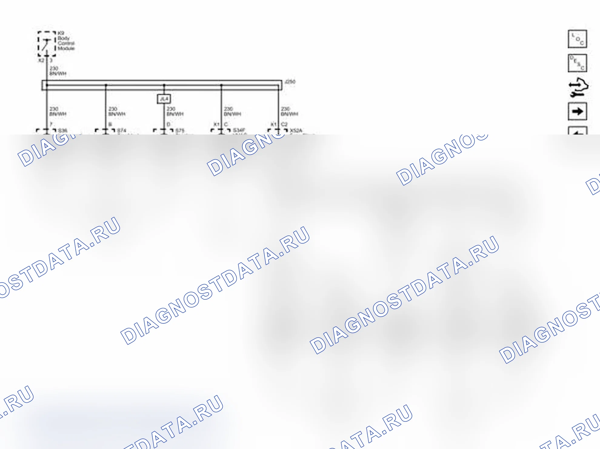 Рис. 12: Схема подключения I/P Bulb Dimming (1 из 2). Chevrolet Express G1500 