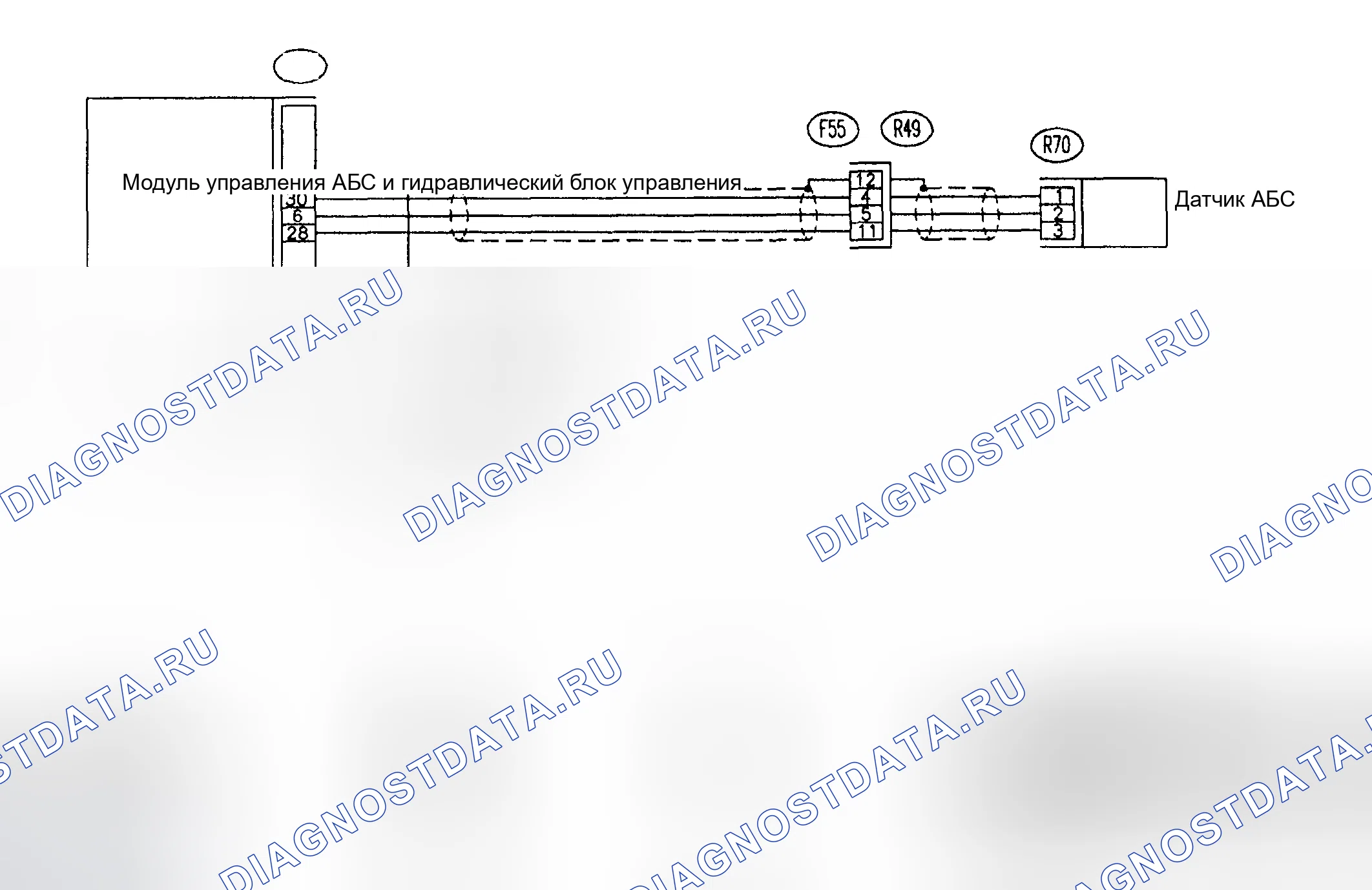 Рис. 108: электросхема - обнаружение палочки датчика G. Subaru Impreza GD/GC/GG