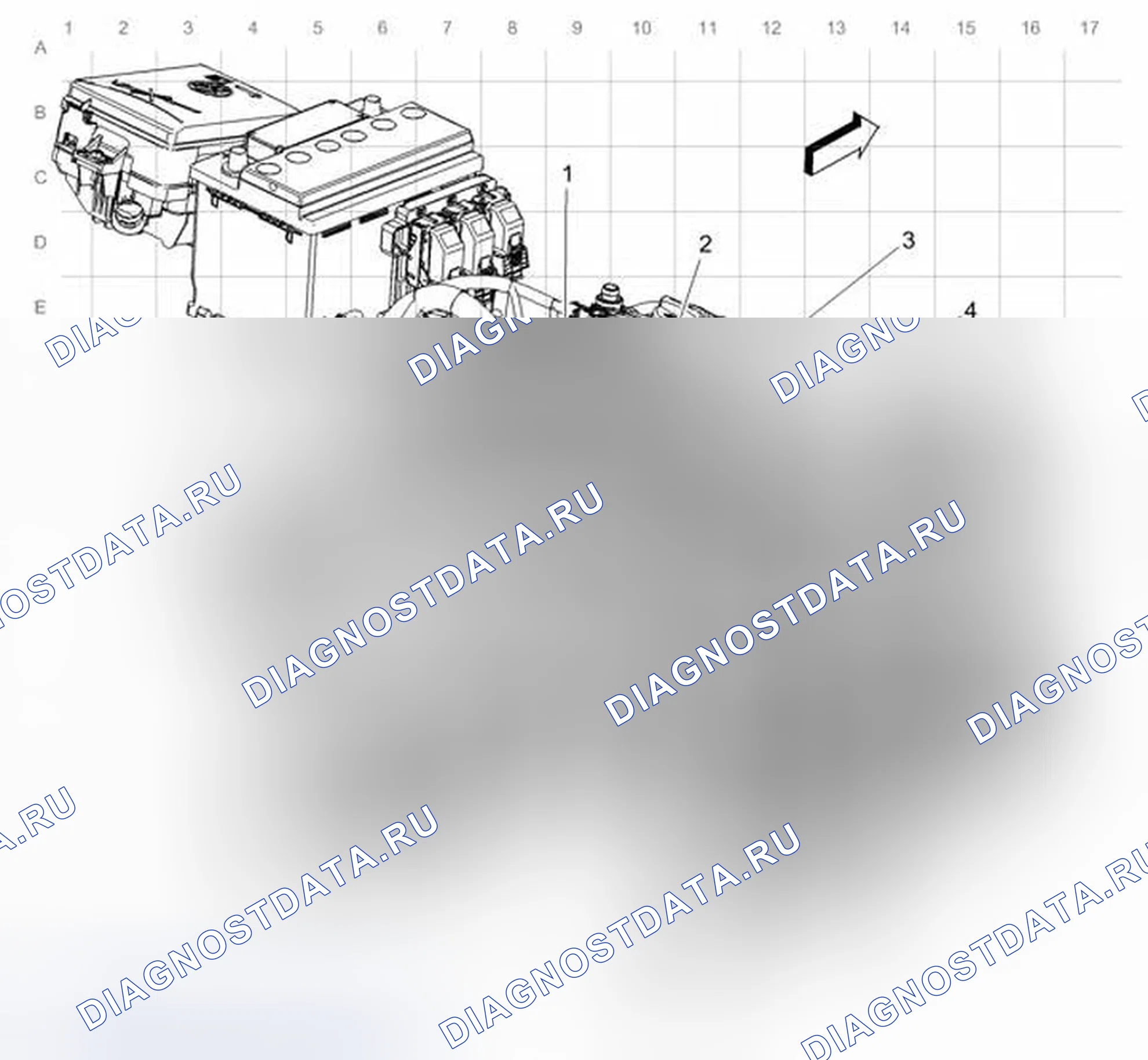 Рис. 26: Прокладка жгута двигателя - 1.4L сзади (LUV). Chevrolet Sonic I