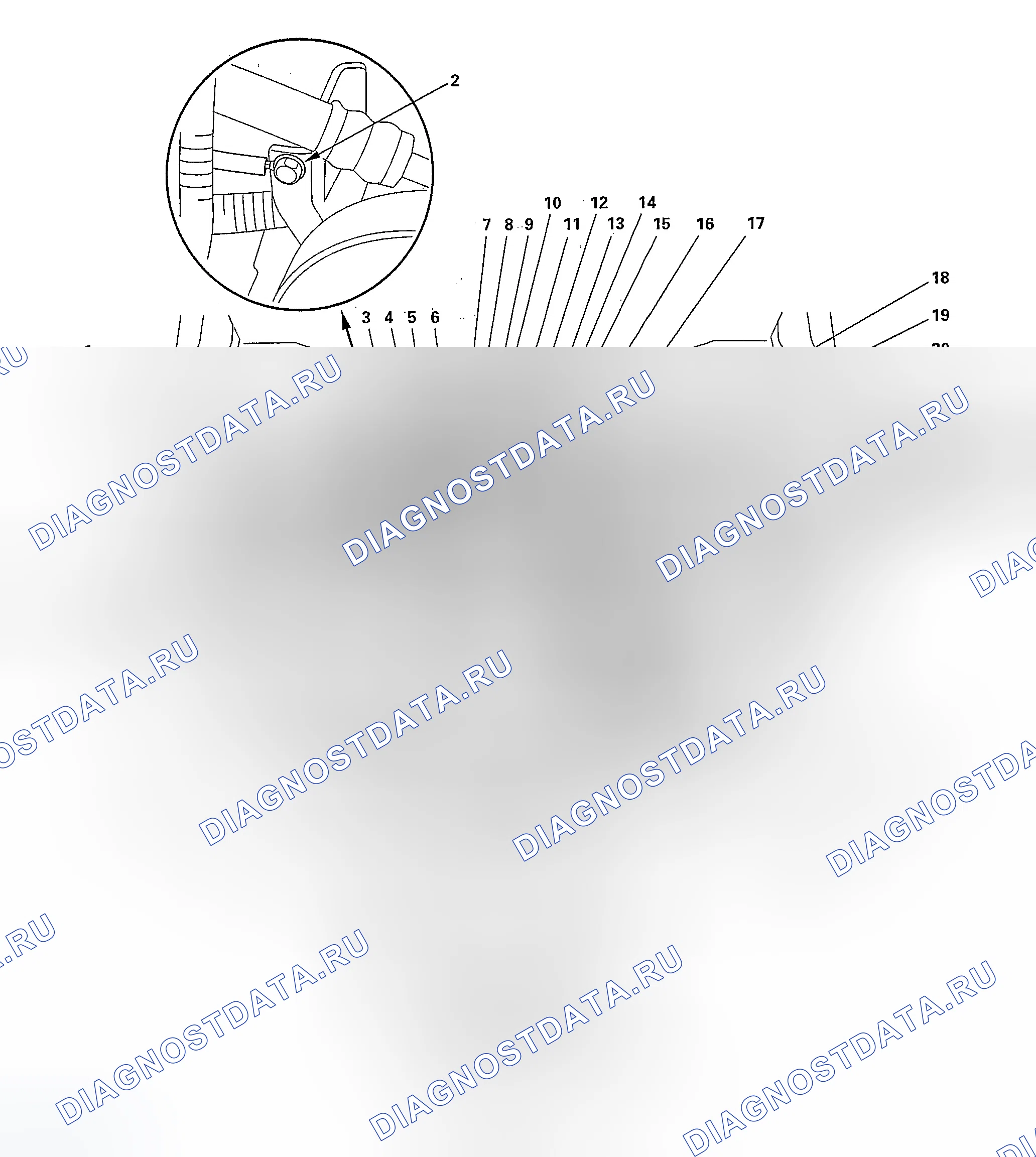 Рис. 62: Жгут проводов двигателя (2WD). Honda Pilot I