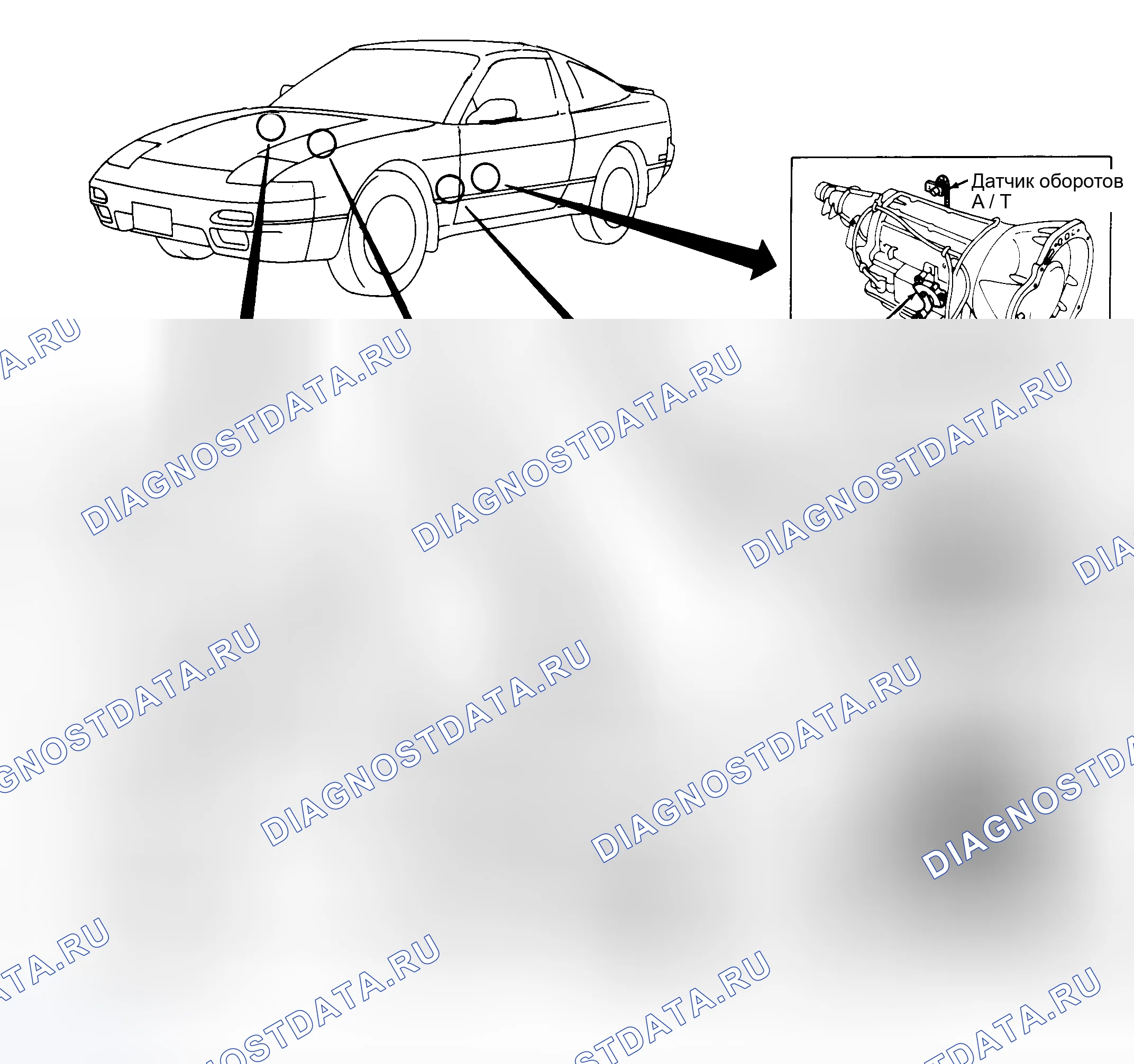 Рис. 3: Расположение компонентов (3 из 4). Nissan 240SX S13