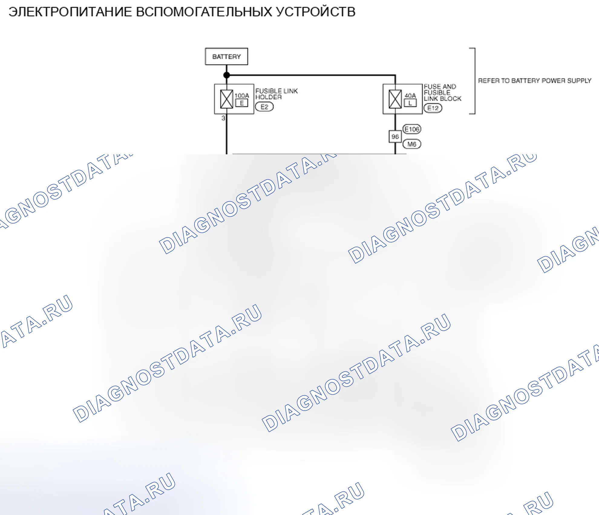 Рис. 19: электросхема - ЭЛЕКТРОПИТАНИЕ ВСПОМОГАТЕЛЬНЫХ УСТРОЙСТВ. Infiniti FX37 II рестайлинг