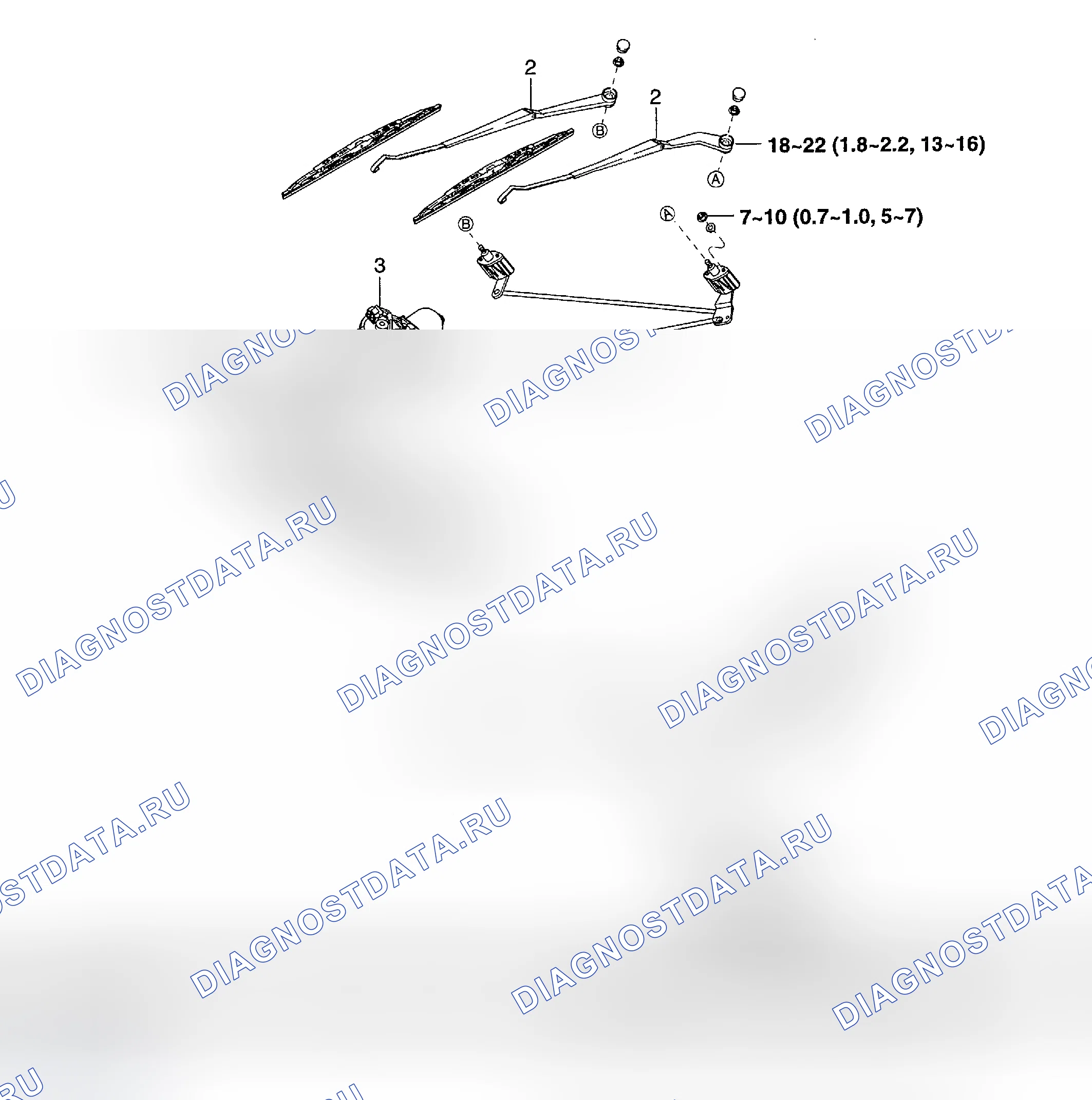 Рис. 1: ПЕРЕДНИЙ ДВИГАТЕЛЬ СТЕКЛООЧИСТИТЕЛЯ. Geely Preface I