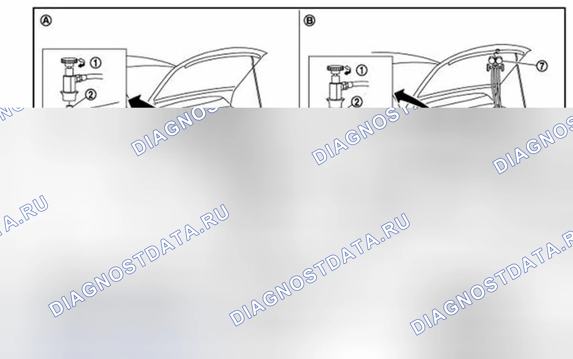 Рис. 214: Система откачки и заправка хладагента. Infiniti FX50 II рестайлинг