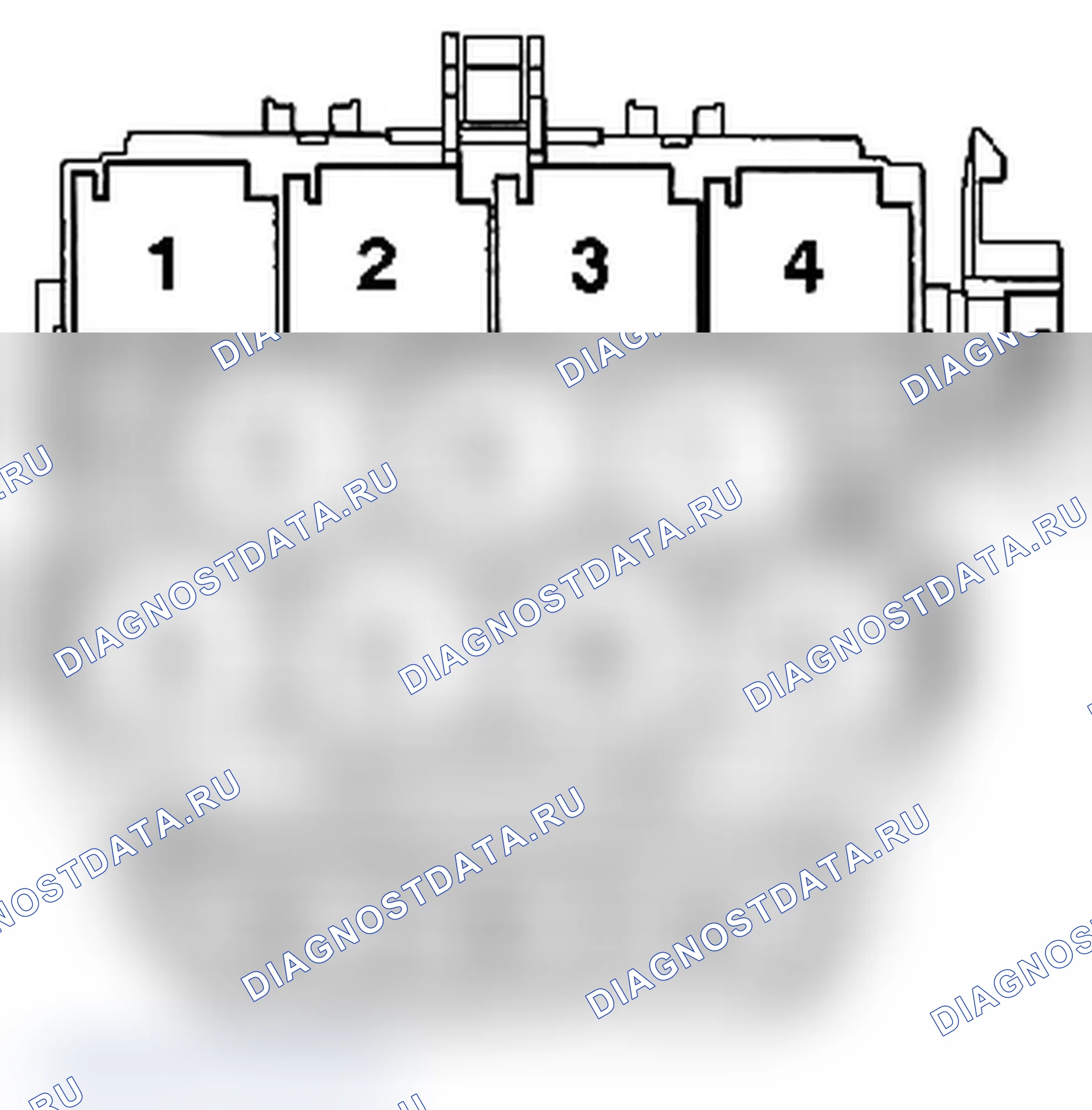 Рис. 17: Предохранители на соединительной станции стойка A - правая сторона. Audi S6 C6