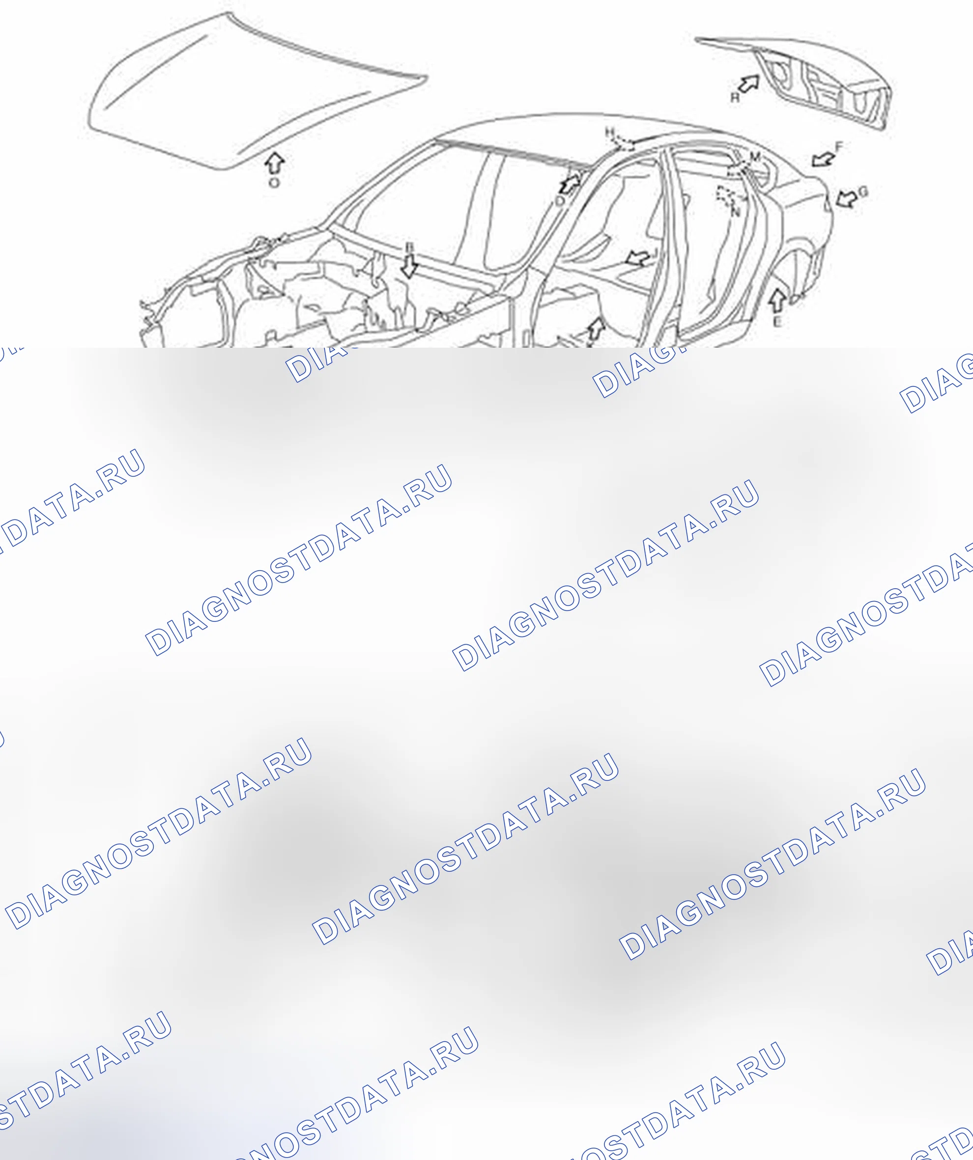 Рис. 151: Уплотнение корпуса. Infiniti Q70 I рестайлинг