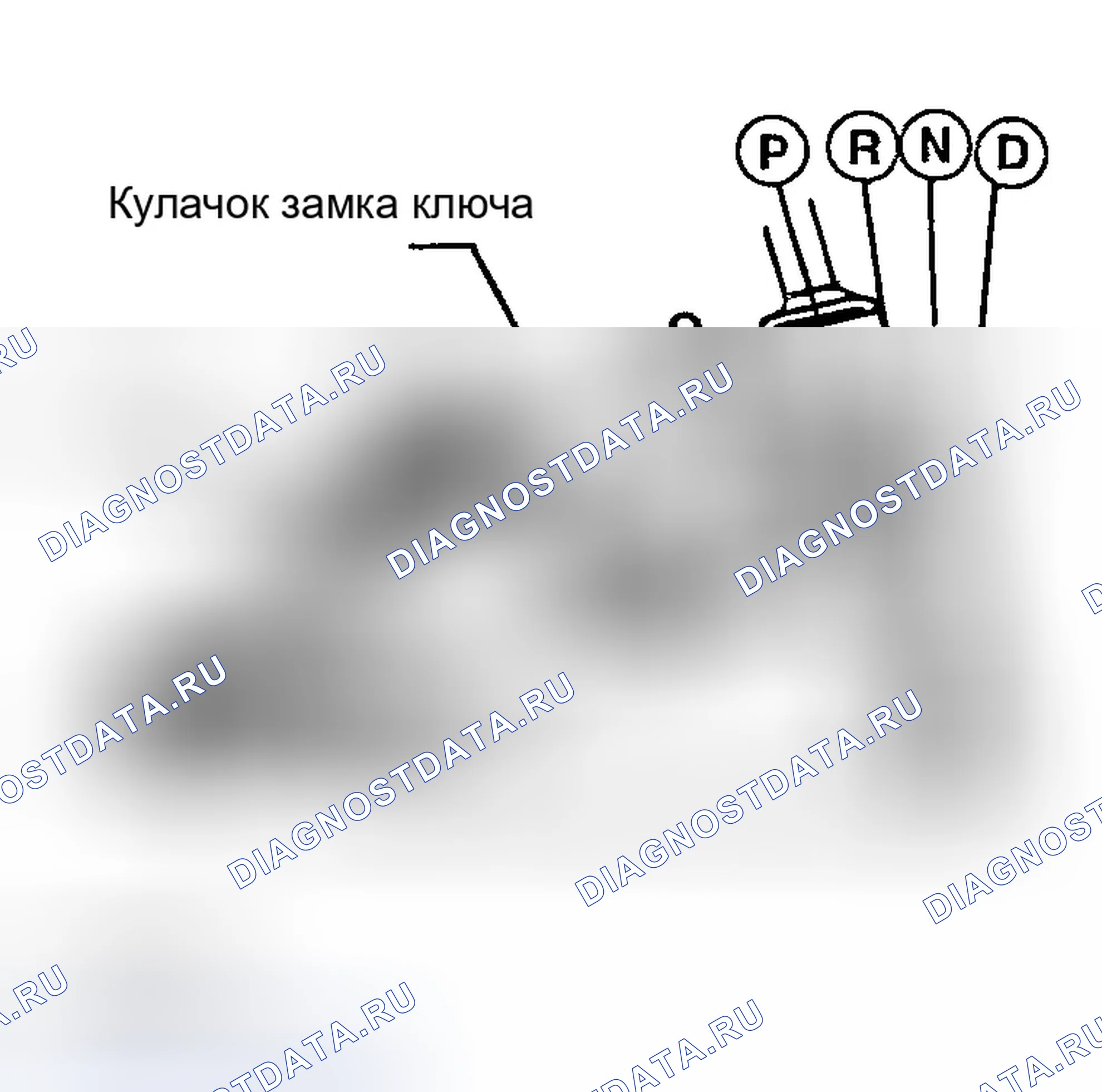Рис. 70: ПРОЦЕДУРА РЕГУЛИРОВКИ ЗАМКА ПЕРЕКЛЮЧЕНИЯ ПЕРЕДАЧ И ТРОСА ЗАМКА КЛЮЧА. Hyundai Tiburon II