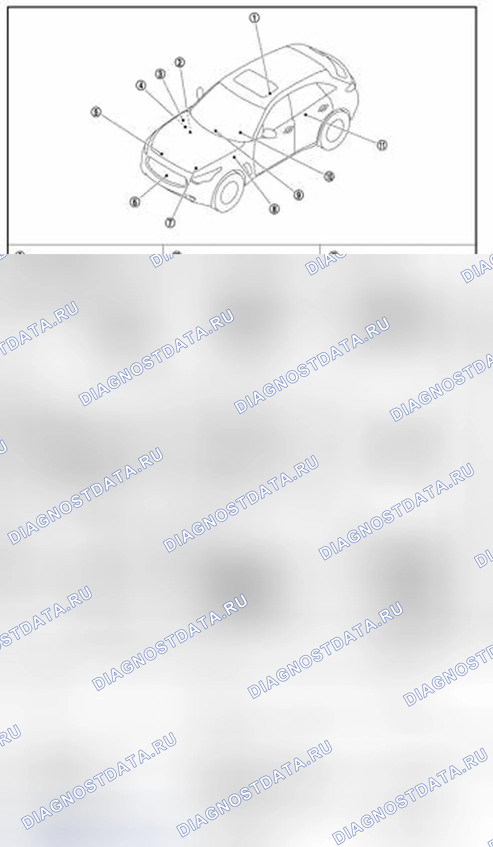 Рис. 98: СИГНАЛЬНЫЕ ЛАМПЫ / ИНДИКАТОРНЫЕ ЛАМПЫ: Расположение компонентов. Infiniti FX35 II рестайлинг