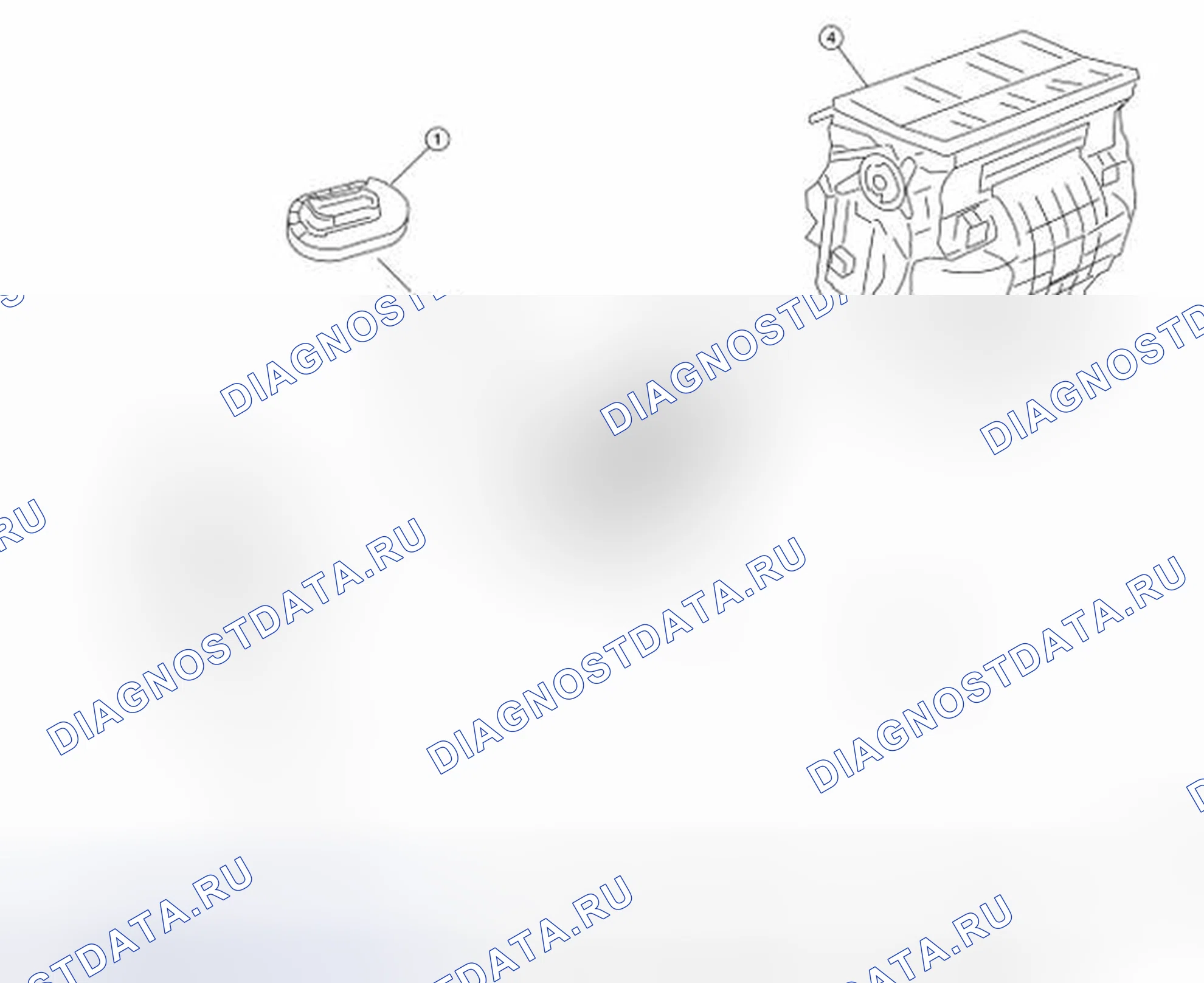 Рис. 148: Идентификация основных компонентов нагревателя. Nissan Altima L32
