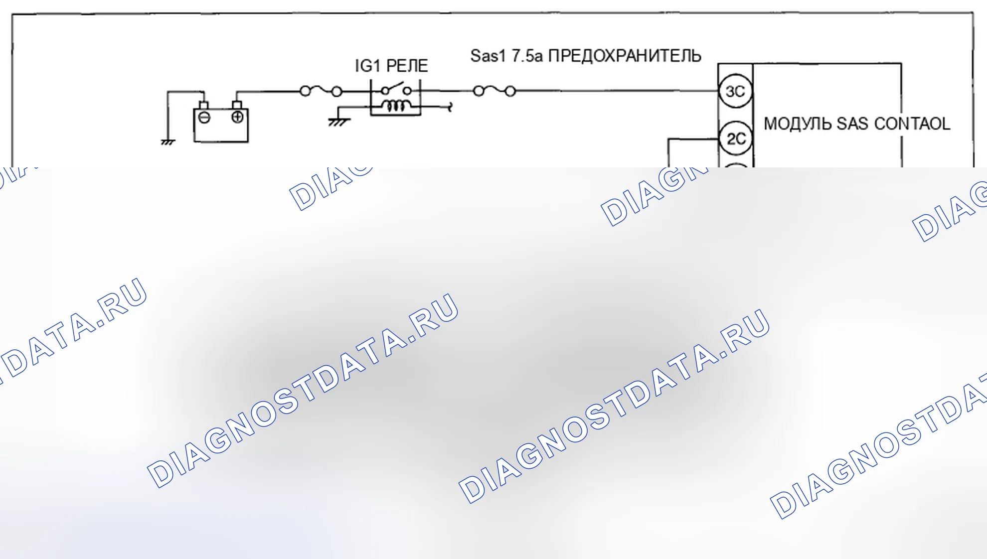Рис. 8: Модуль управления SAS - электросхема. Mazda CX-5 I