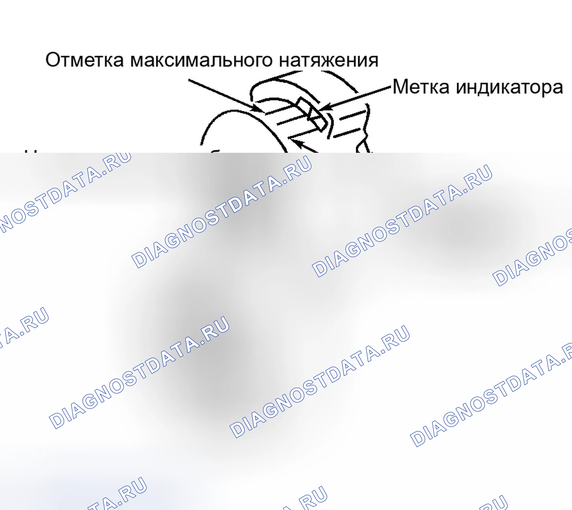Рис. 3: РАСПОЛОЖЕНИЕ ИНДИКАТОРА ИЗНОСА НАТЯЖНОГО УСТРОЙСТВА ПРИВОДНОГО РЕМНЯ (3.0L V6 VIN " U "). Ford Contour I рестайлинг