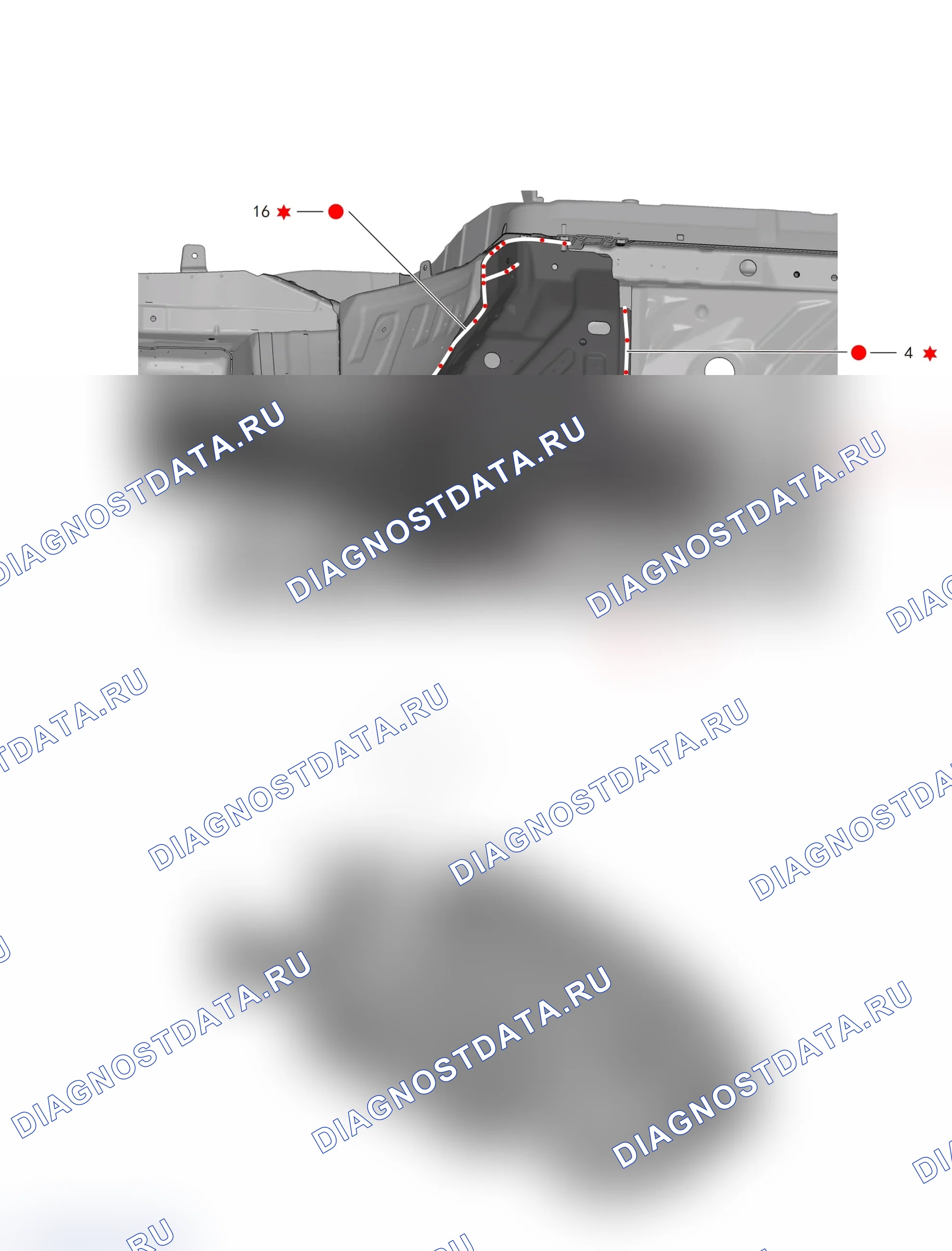 Узел разделения передних продольных балок — Haval M6. Haval M6 I